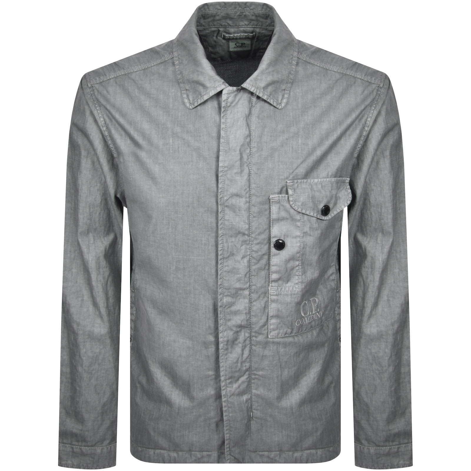 C.p. Company Cp Company Lino Wax Overshirt Limestone In Gray