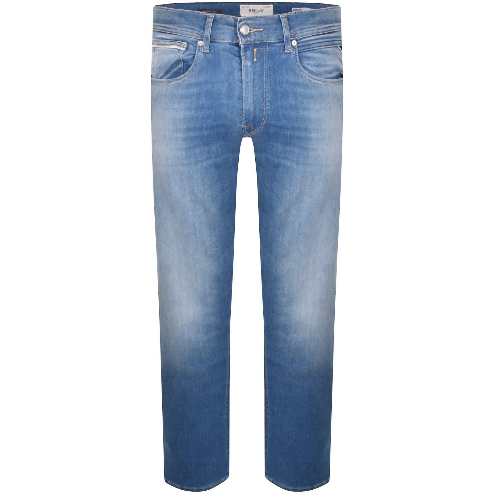 Replay Grover Straight Jeans Light Wash Blue In Blue
