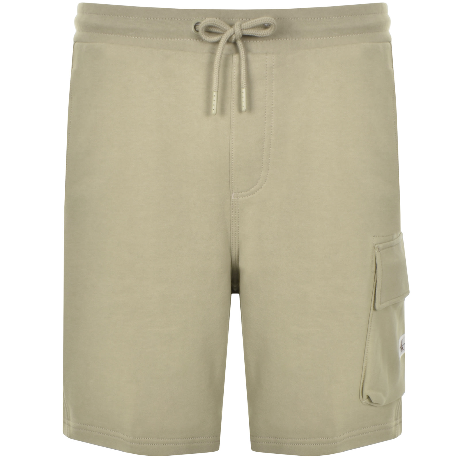 Shop Calvin Klein Jeans Logo Shorts Tree House In Beige