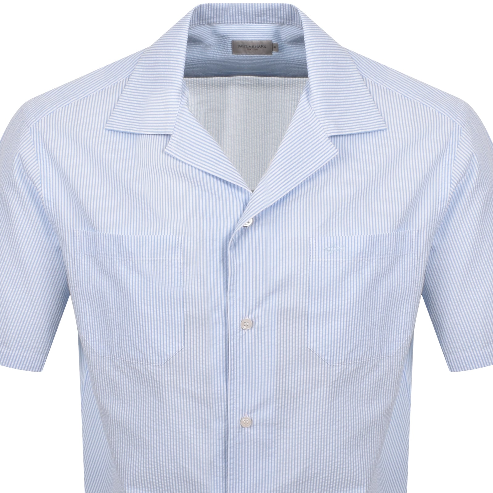 Paul &amp; Shark Paul And Shark Riviera Seersucker Shirt Blue In Blue