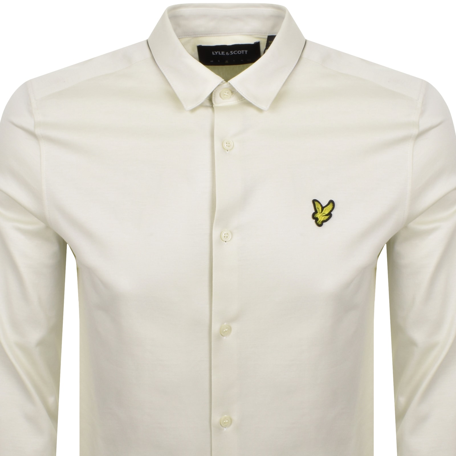 Lyle & Scott Lyle And Scott Interlock Long Sleeve Shirt Cream In Gold