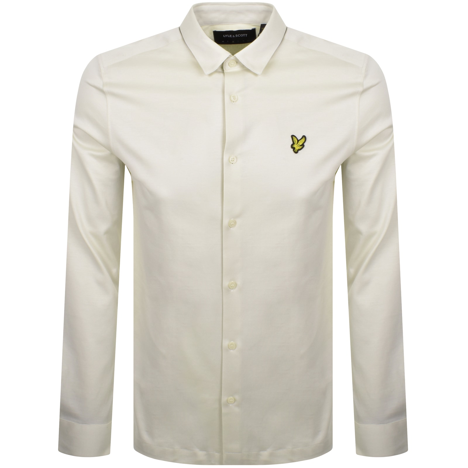 Lyle & Scott Lyle And Scott Interlock Long Sleeve Shirt Cream In Gold
