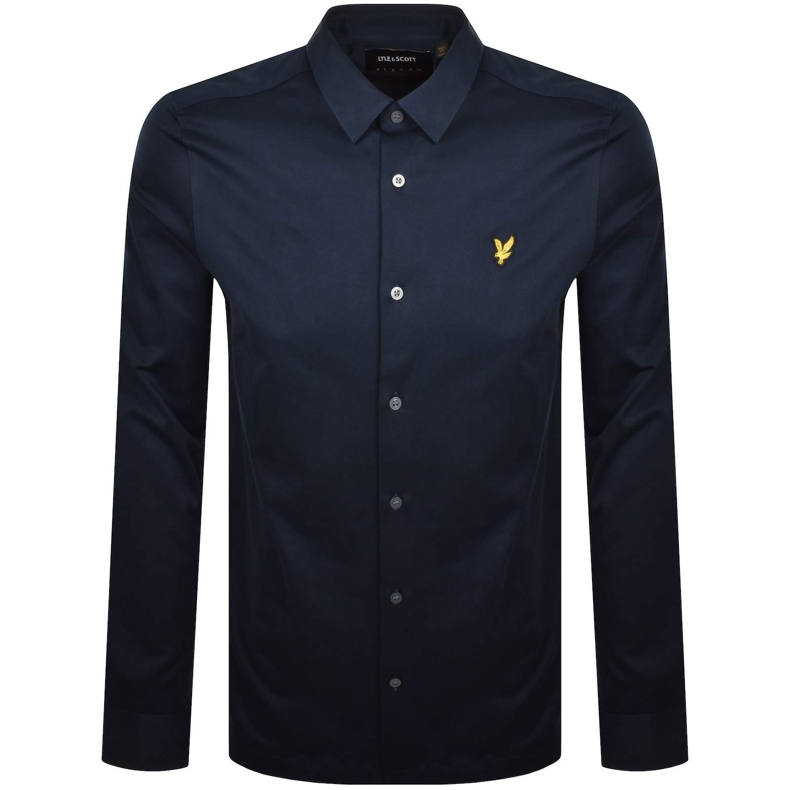 Lyle & Scott Lyle And Scott Interlock Long Sleeve Shirt Navy In Blue