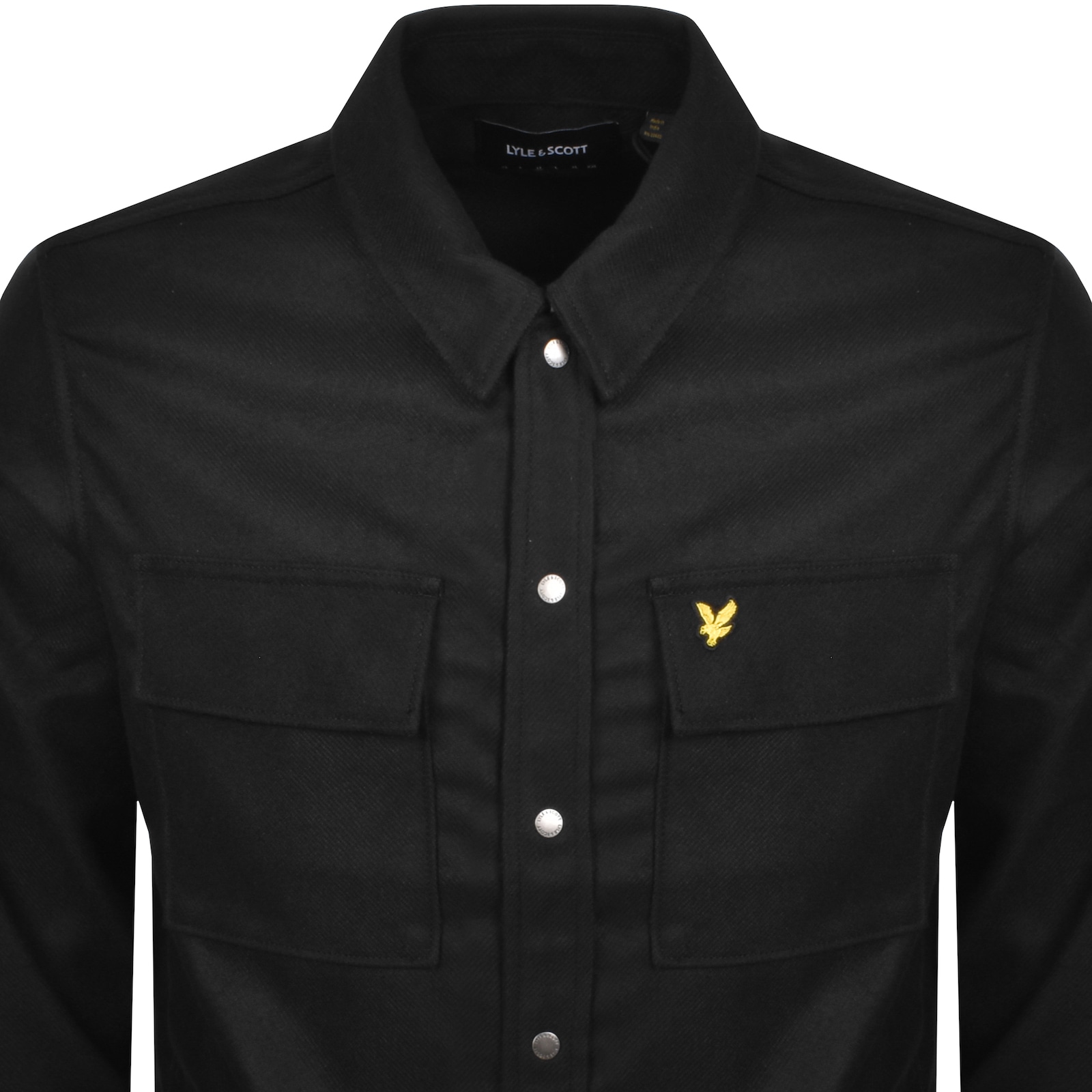 Lyle & Scott Lyle And Scott Brushed Overshirt Black In Black