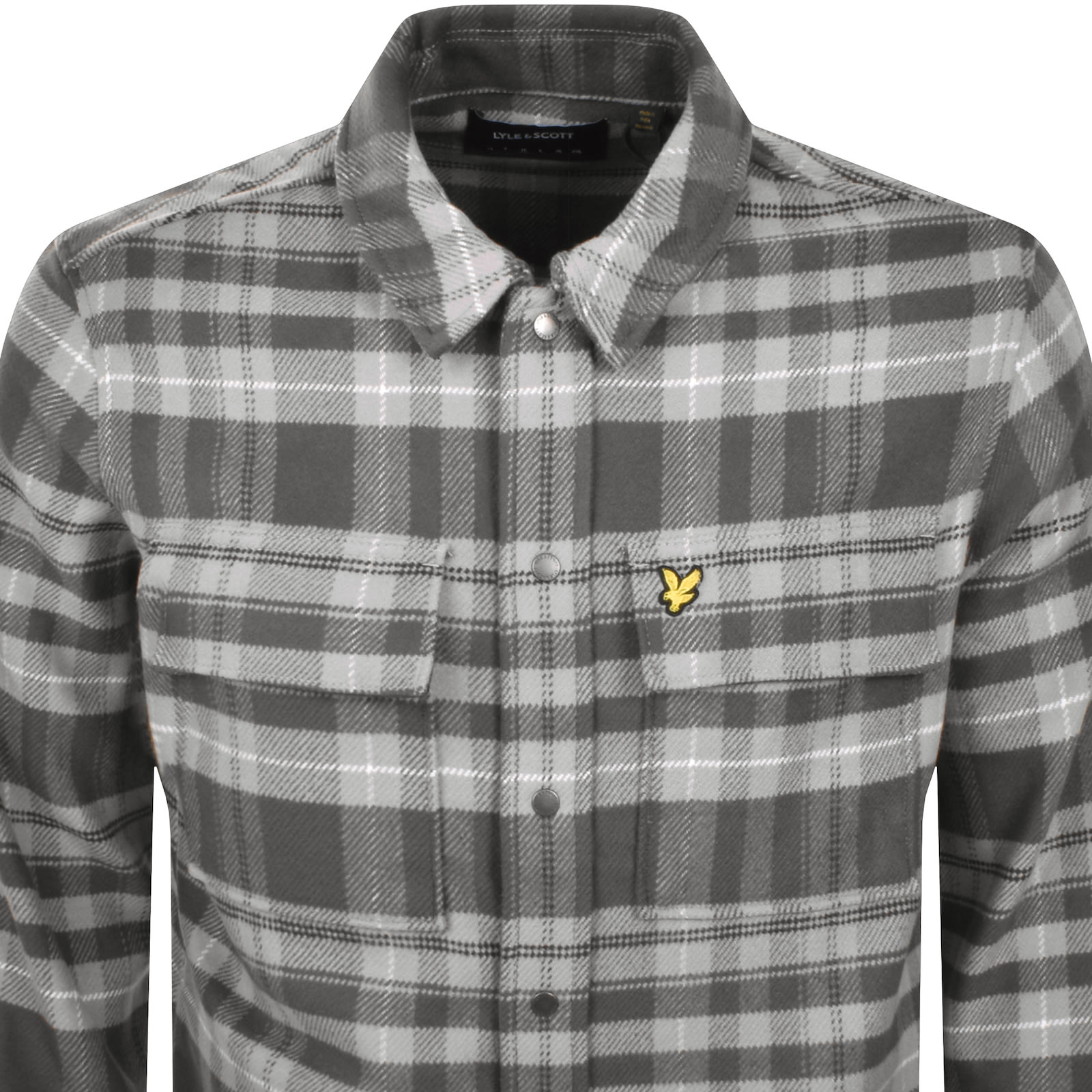 Lyle & Scott Lyle And Scott Brushed Tartan Overshirt Grey In Gray