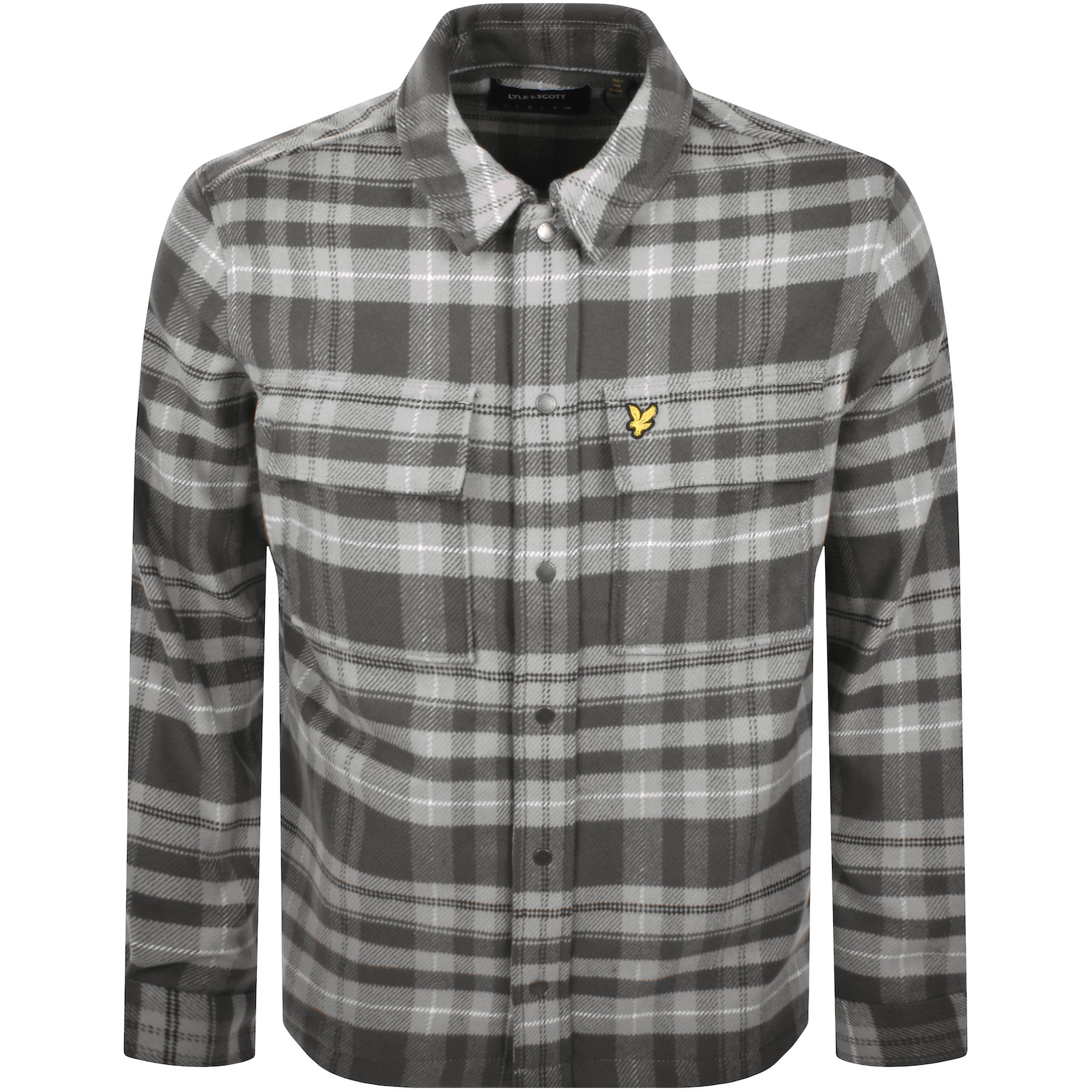 Lyle & Scott Lyle And Scott Brushed Tartan Overshirt Grey In Gray