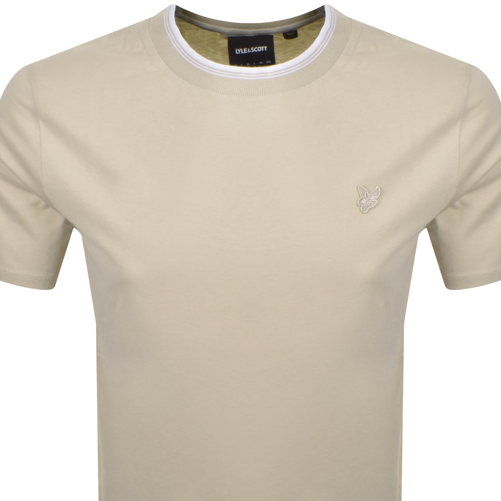 Lyle & Scott Lyle And Scott Tipped T Shirt Beige In Gold