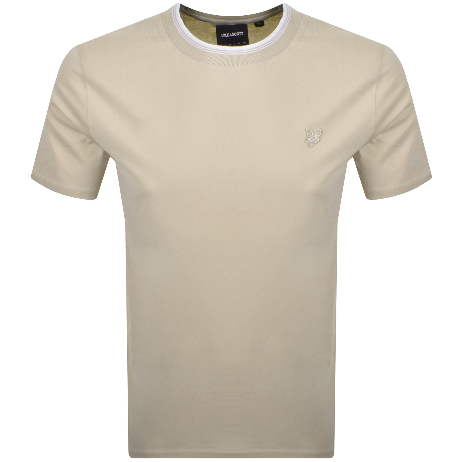 Lyle & Scott Lyle And Scott Tipped T Shirt Beige In Gold