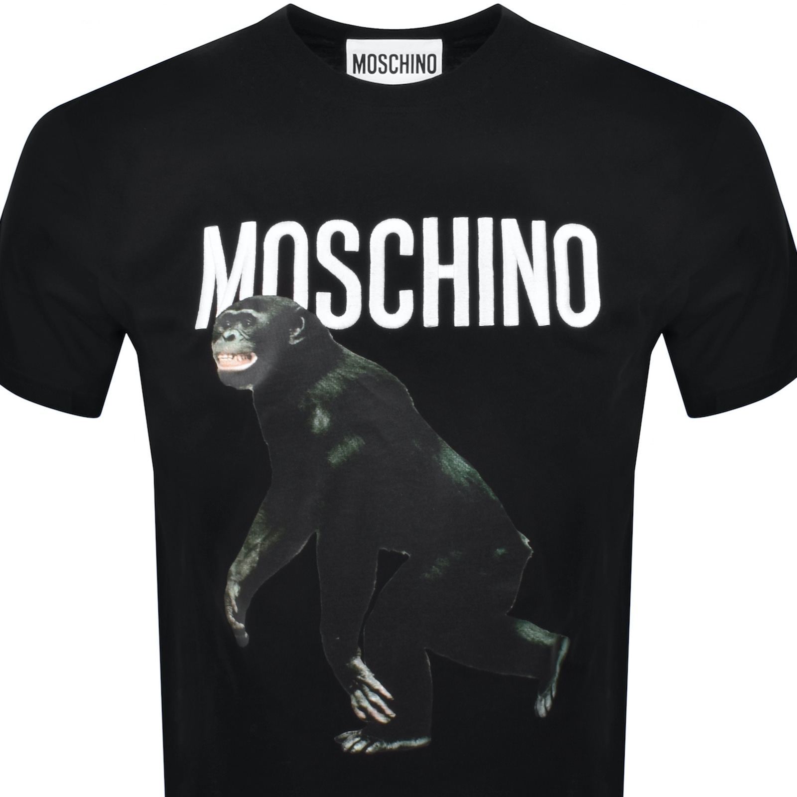 Moschino Monkey Logo T Shirt Black In Black