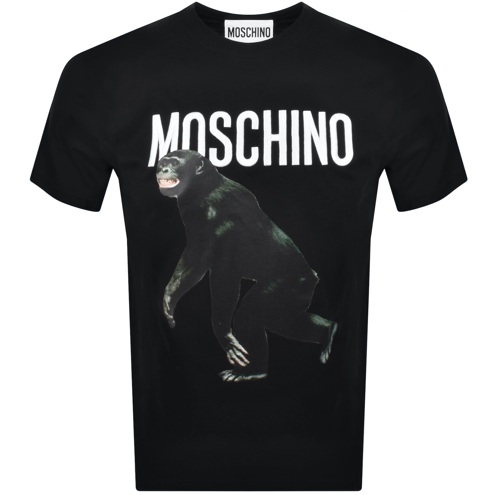 Moschino Monkey Logo T Shirt Black In Black