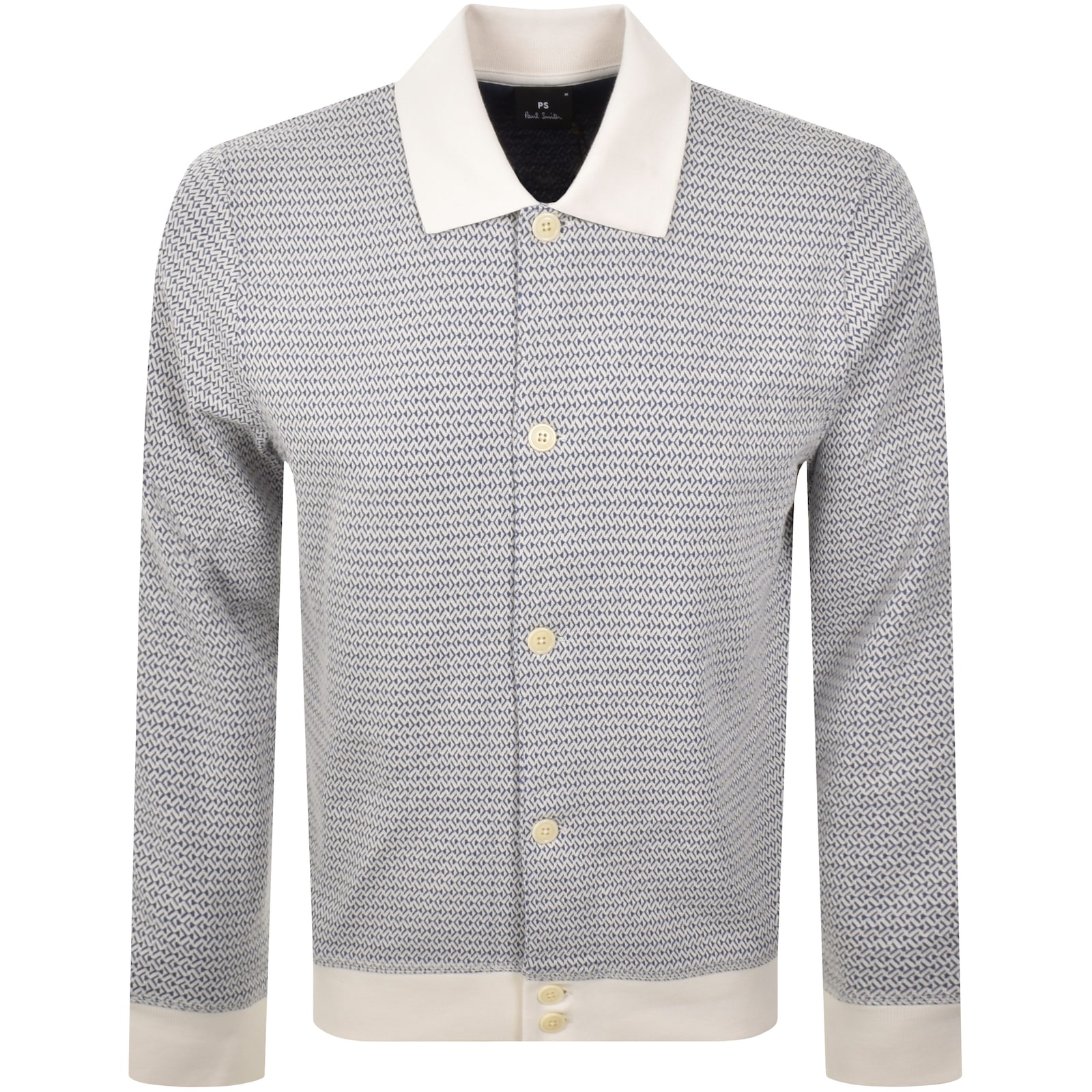 PAUL SMITH PAUL SMITH BUTTON THROUGH JERSEY JACKET OFF WHITE