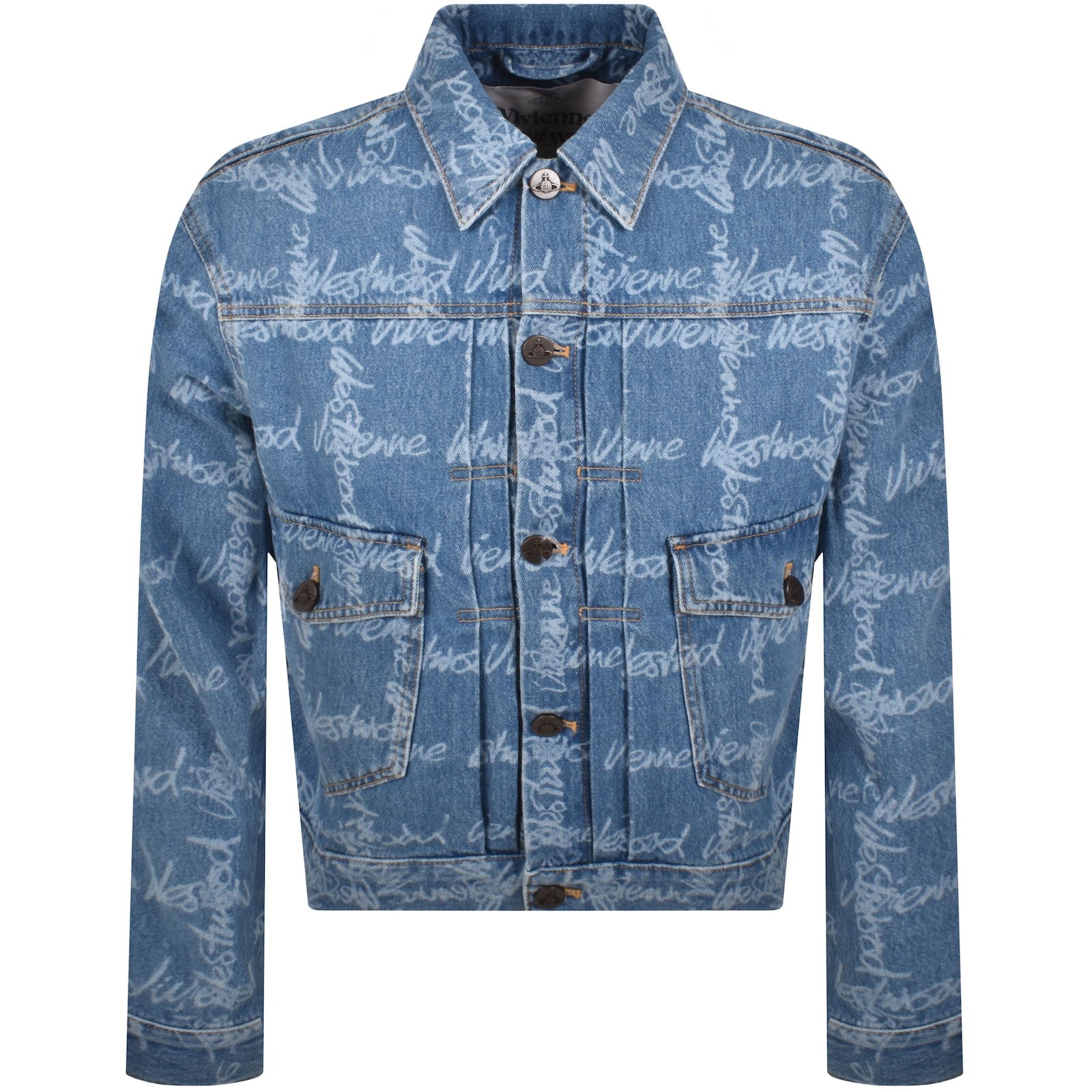 Vivienne Westwood Marlene Jacket Laser Denim Vw-grid-blue Xl Men In Blue