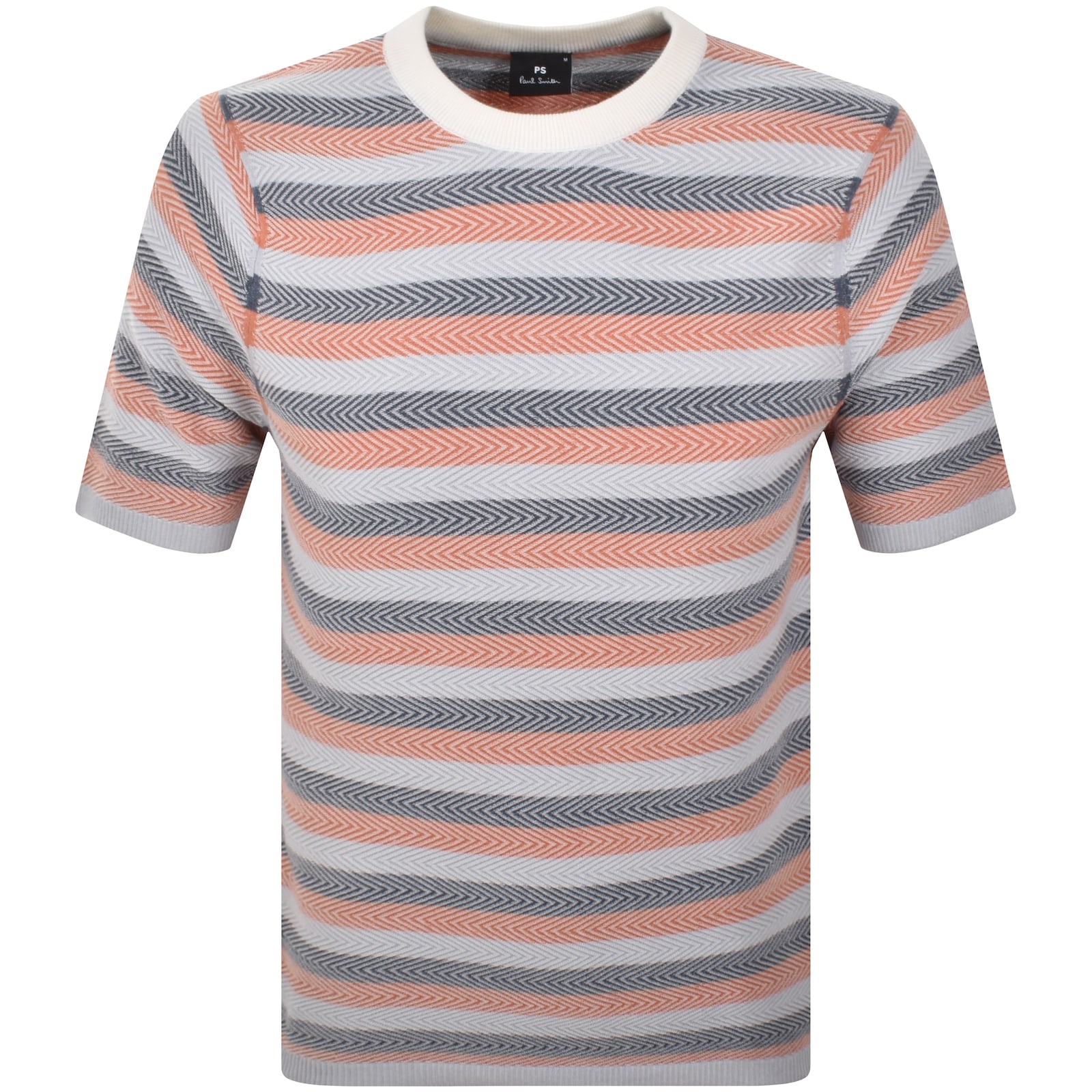 Paul Smith Knit Stripe T Shirt White In White