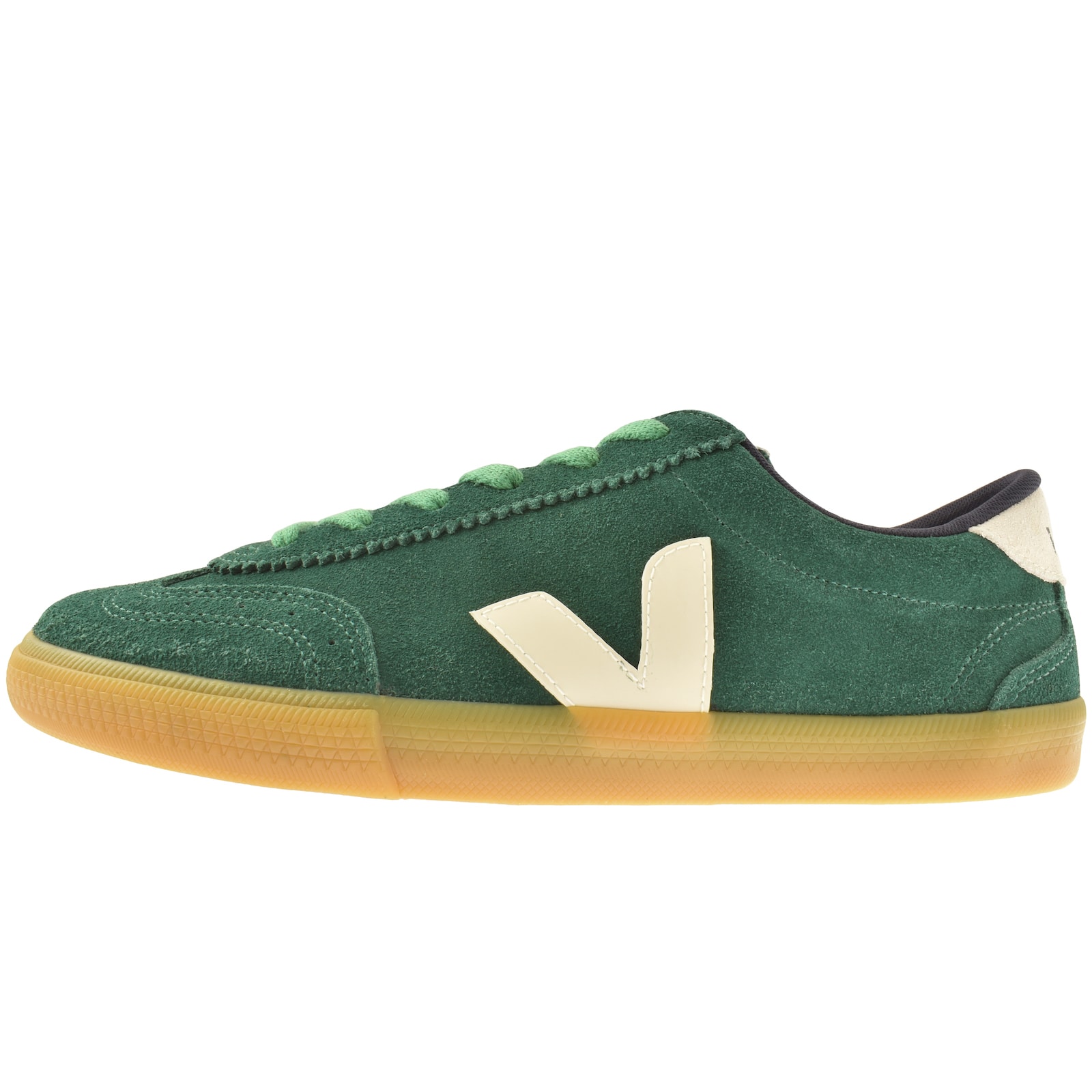 Shop Veja Volley Suede Trainers Green