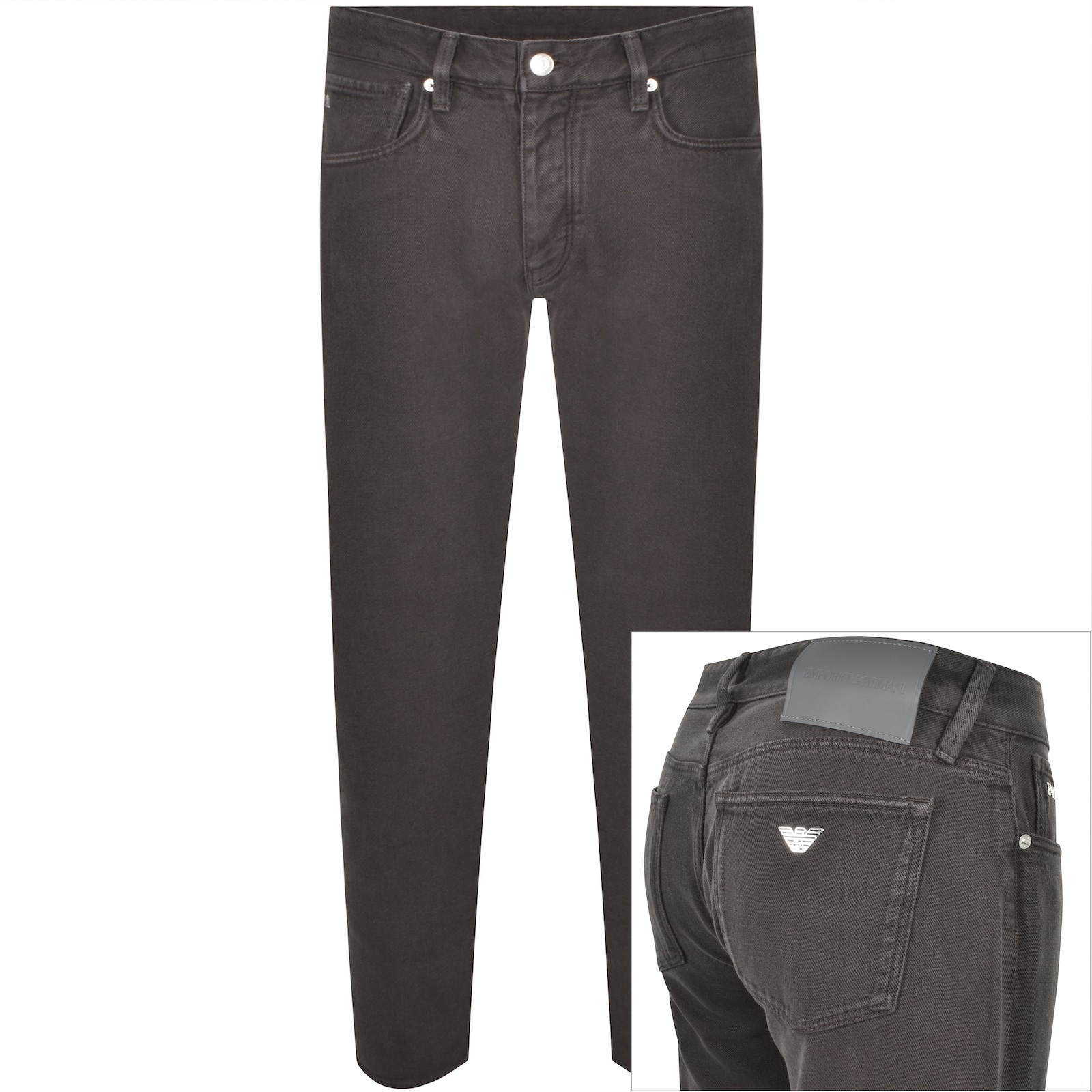 Shop Armani Collezioni Emporio Armani J75 Slim Fit Jeans Anthracite Grey