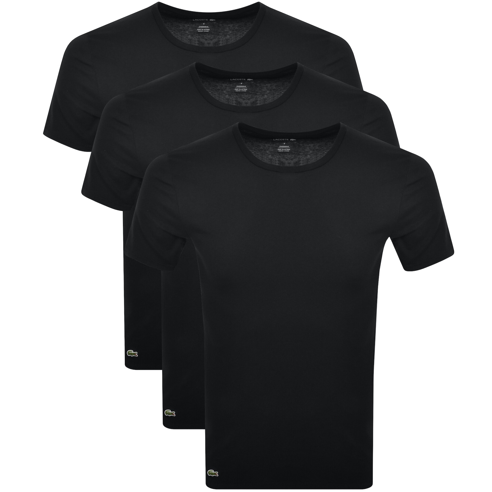 LACOSTE LACOSTE 3 PACK T SHIRTS BLACK