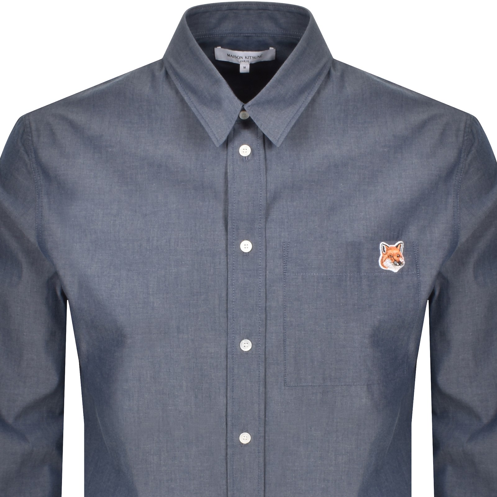 Maison Kitsuné Maison Kitsune Bold Fox Head Casual Shirt Blue In Blue