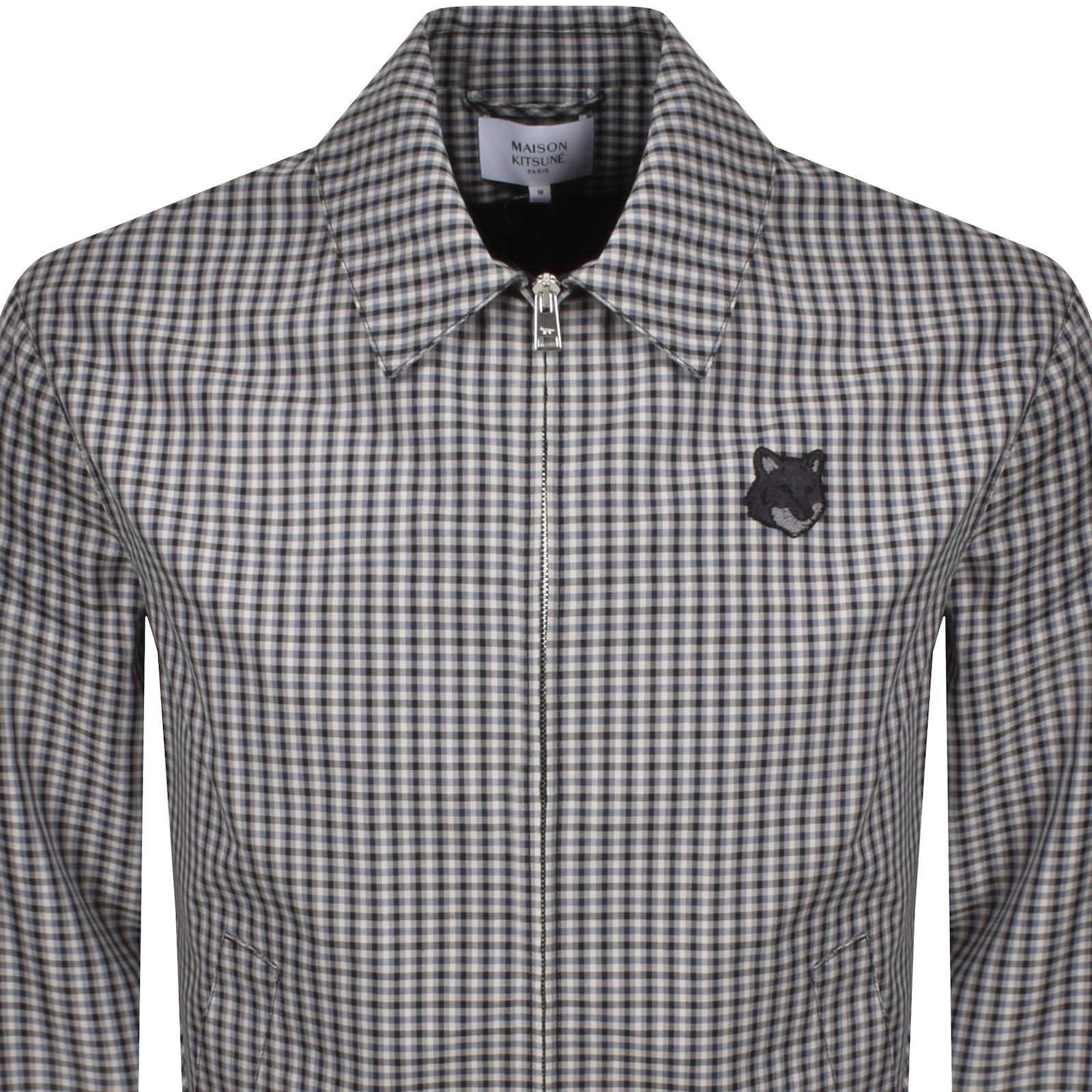 Maison Kitsuné Classic Gingham Check Lightweight Jacket In Gray