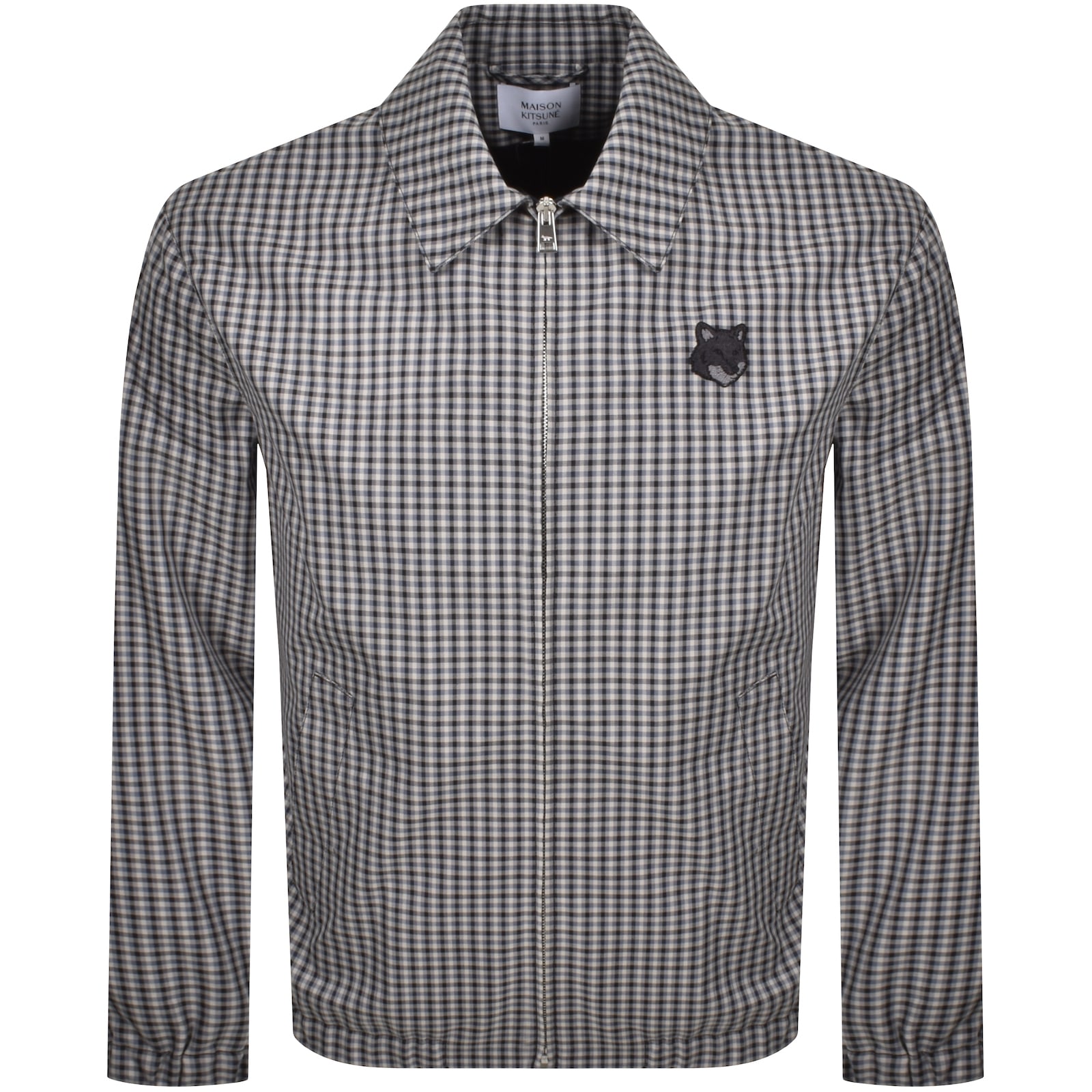 Maison Kitsuné Classic Gingham Check Lightweight Jacket In Gray