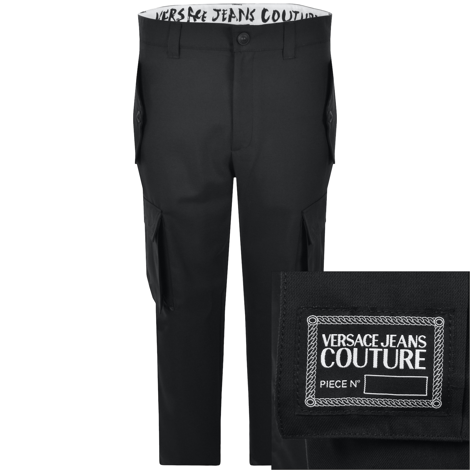 Versace Jeans Couture Cargo Trousers Black In Black