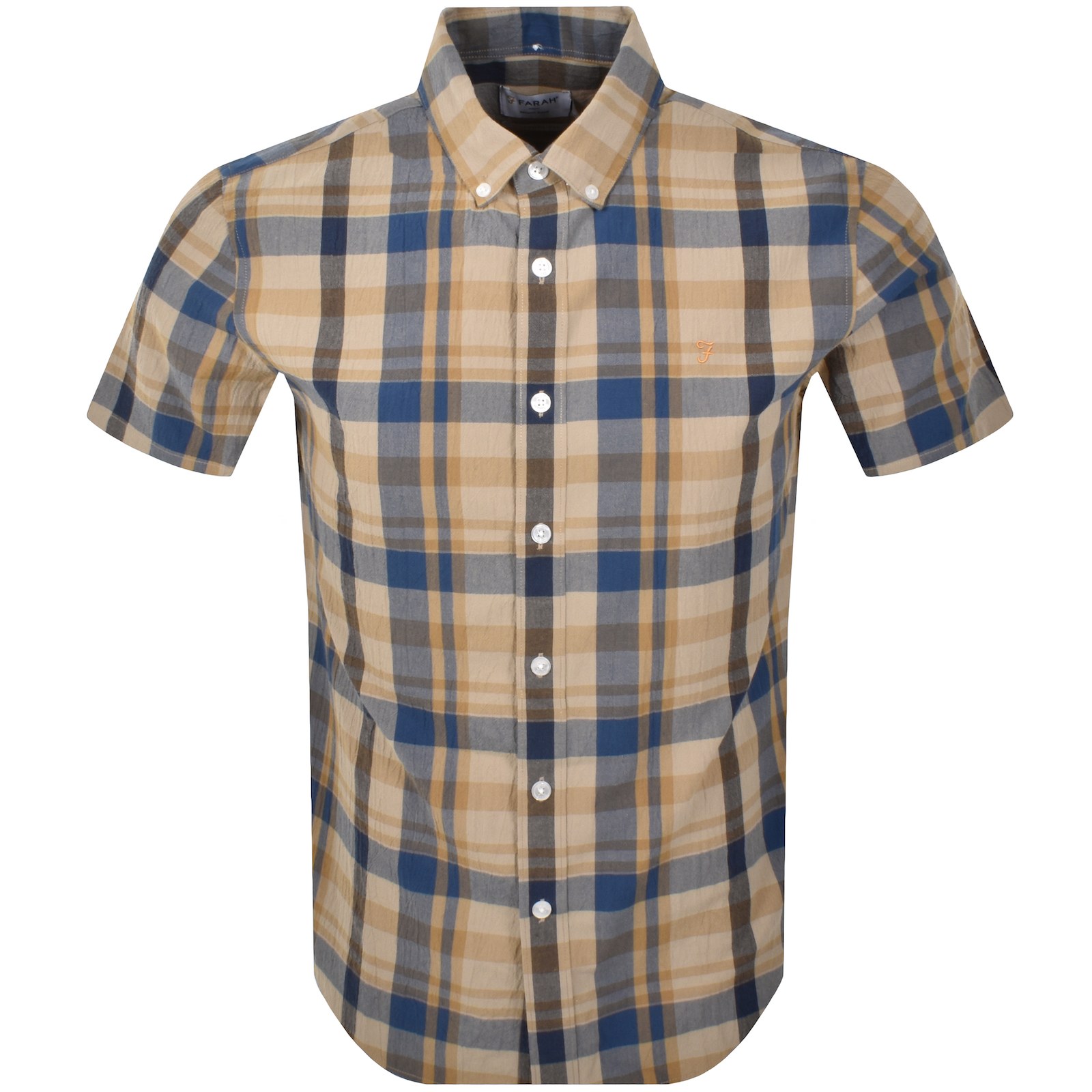 Farah Vintage Farah Wylan Check Shirt Hazelnut Brown In Brown
