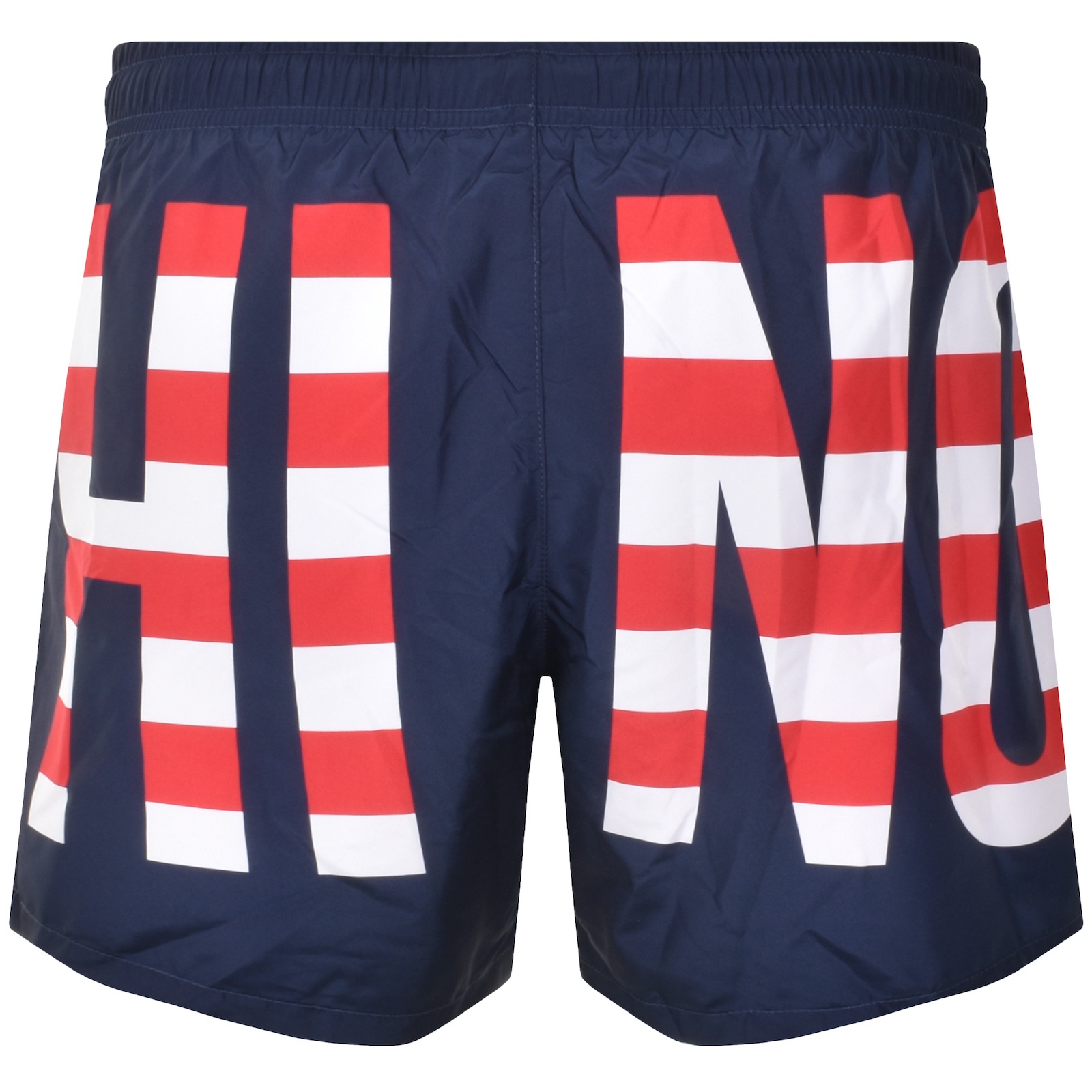 Moschino Swim Boxer Striped Lettering Logo In Blue
