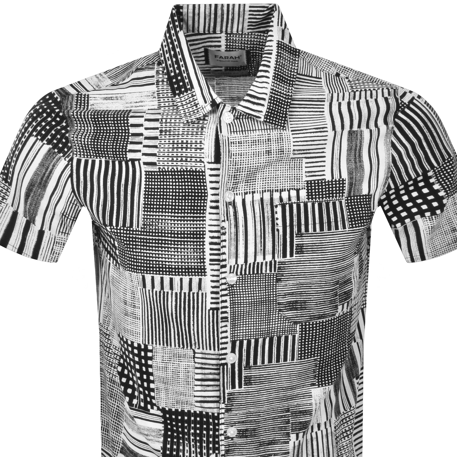 Farah Vintage Farah Chiltern Print Shirt Black In Black