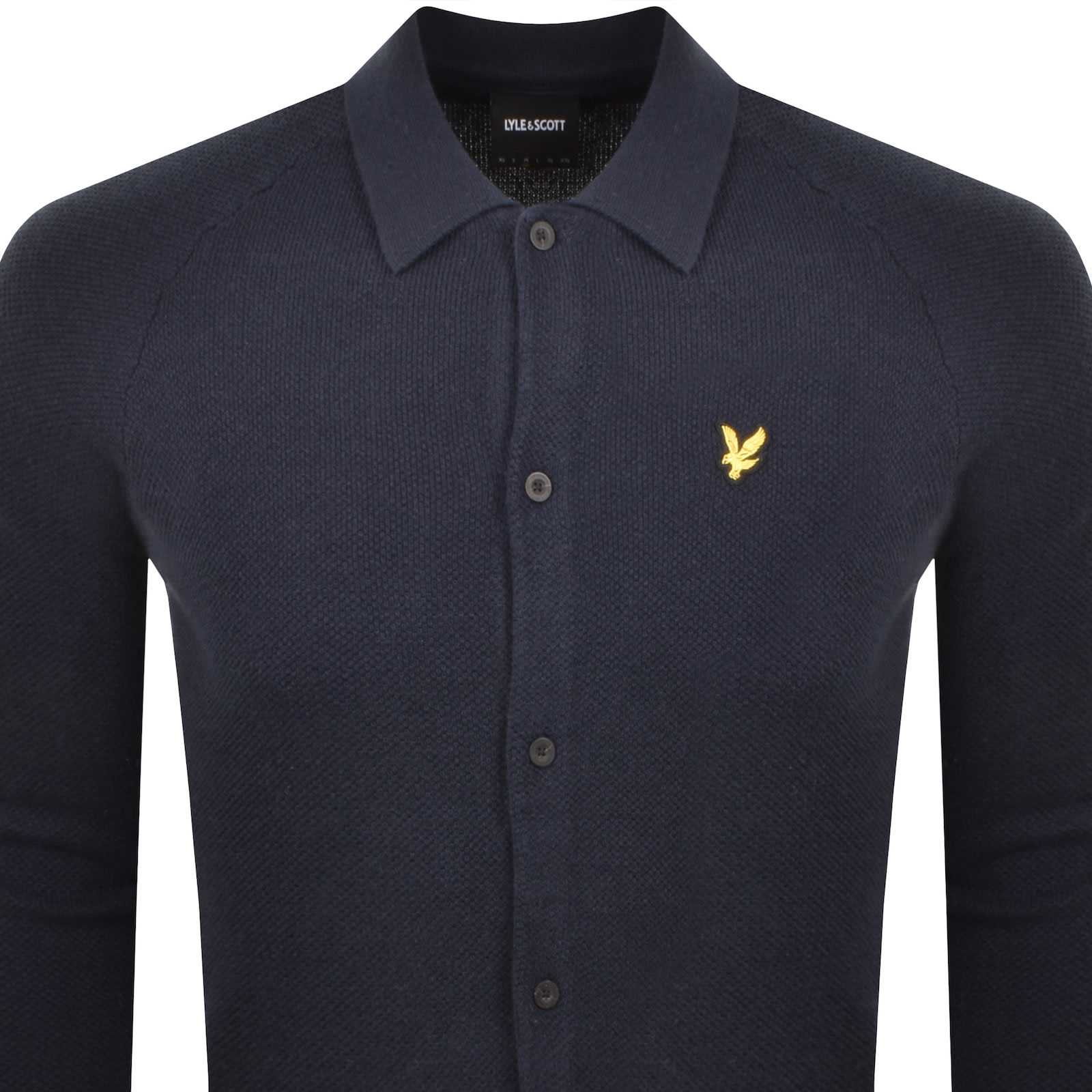 Lyle & Scott Lyle And Scott Linen Blend Knitted Shirt Navy In Blue