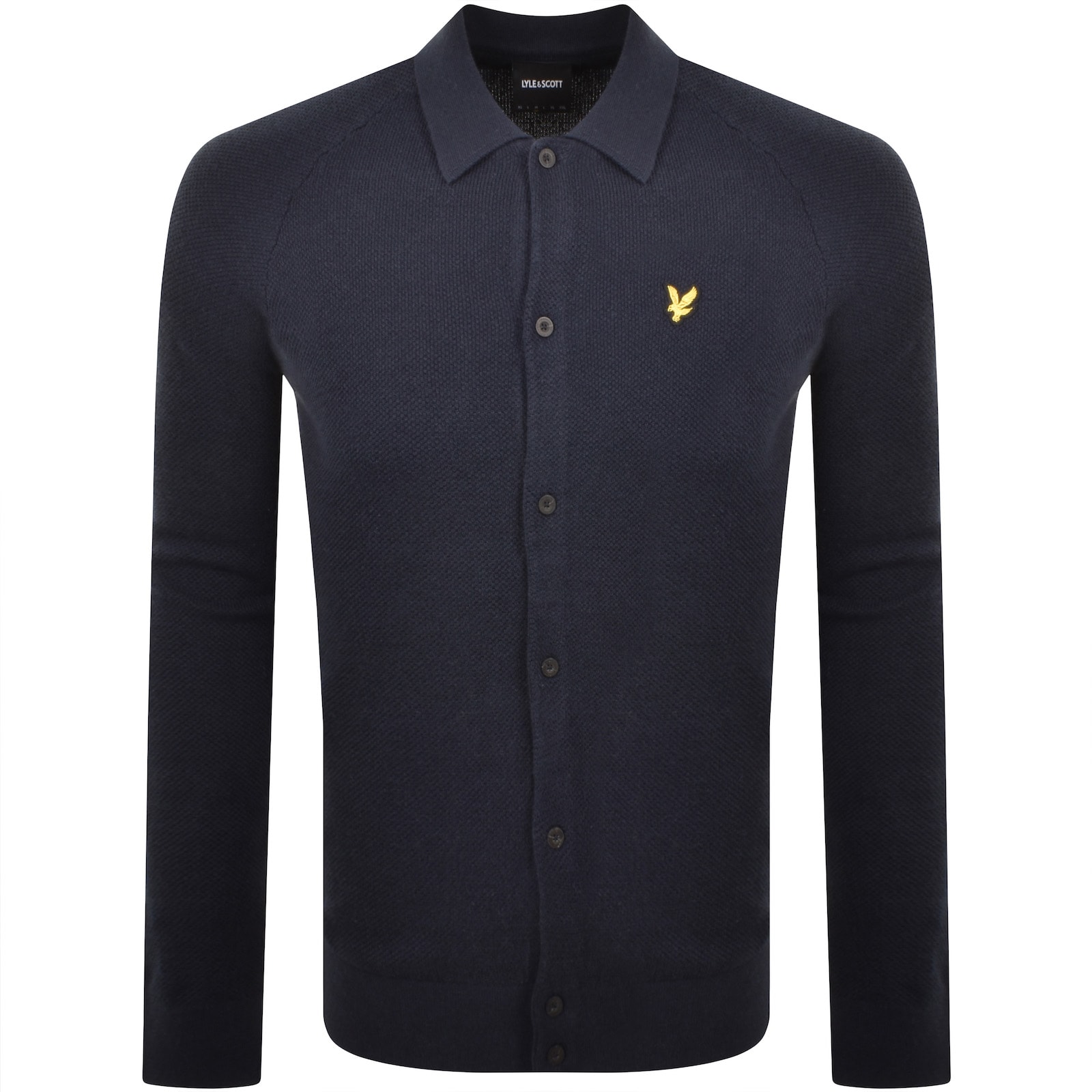 Lyle & Scott Lyle And Scott Linen Blend Knitted Shirt Navy In Blue