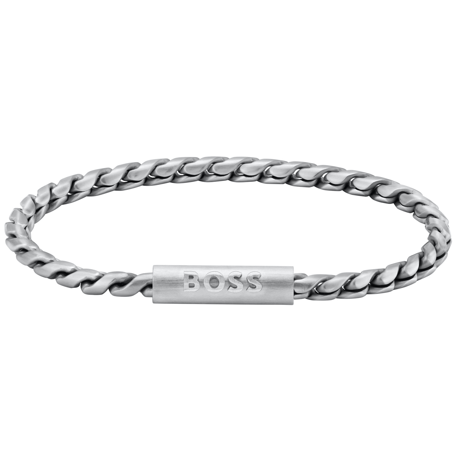 Hugo Boss Boss Doran Braided Chain Bracelet Silver In Silver