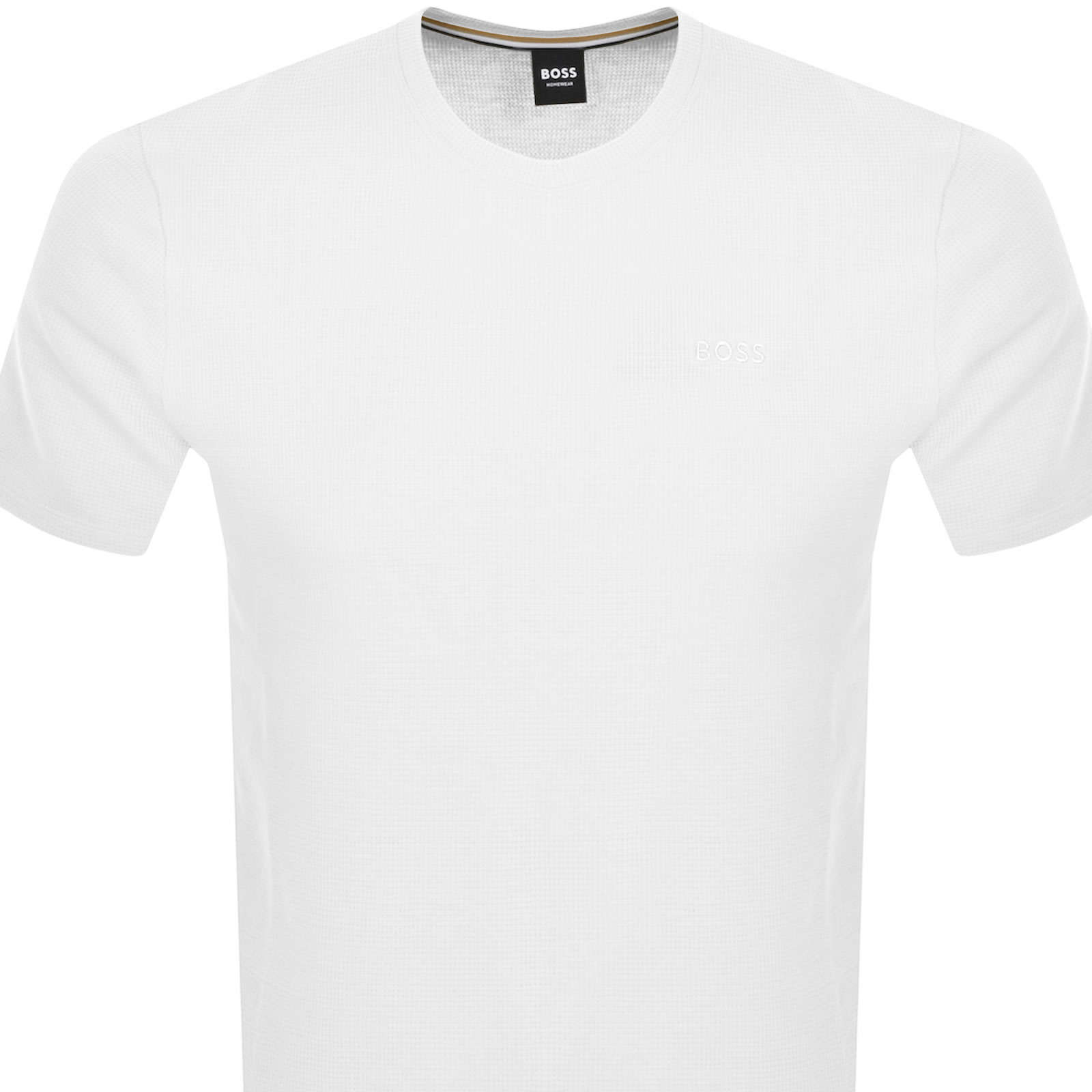 Hugo Boss Boss Loungewear Structure Logo T Shirt Cream In White