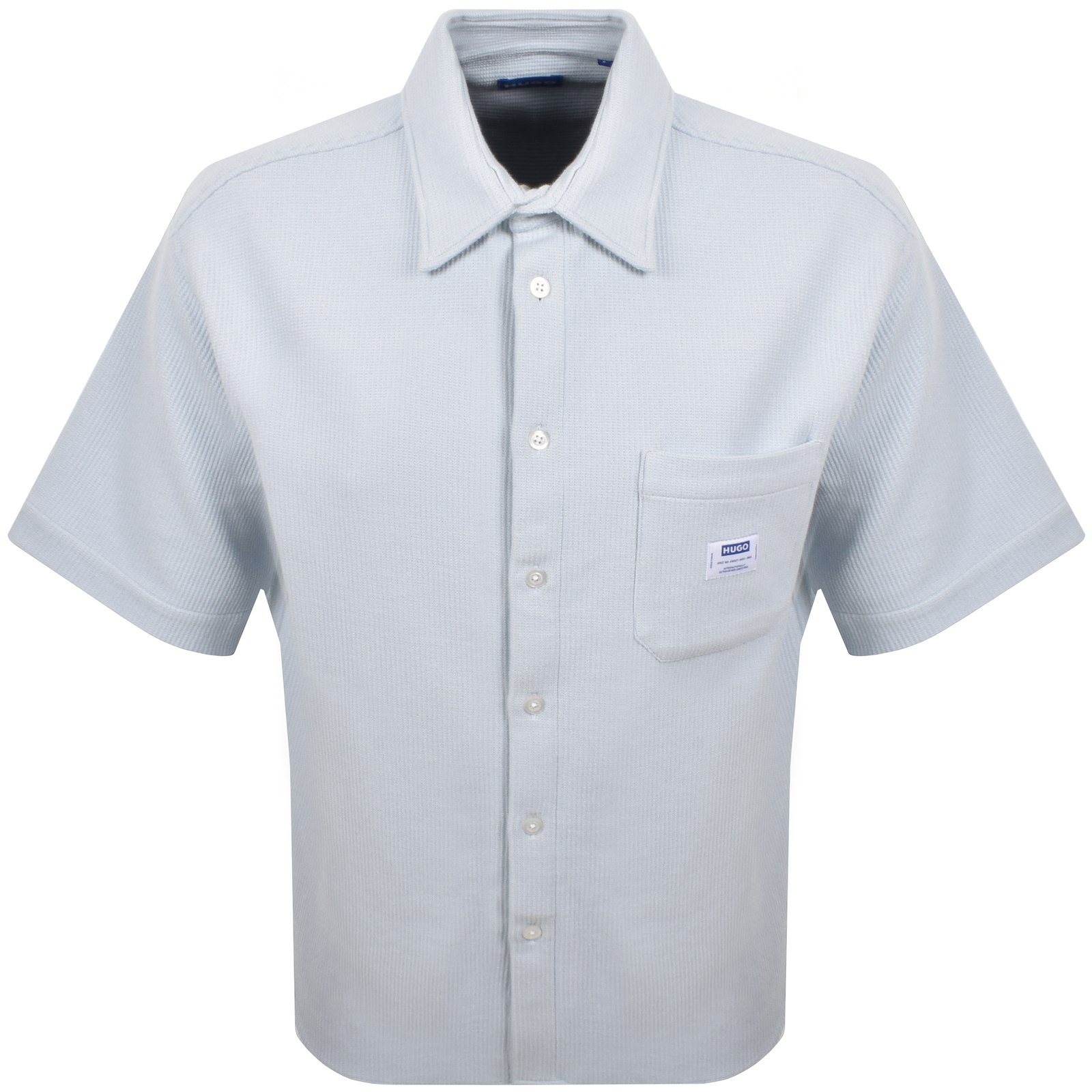 Hugo Blue Ebronn Short Sleeve Shirt Blue In Blue