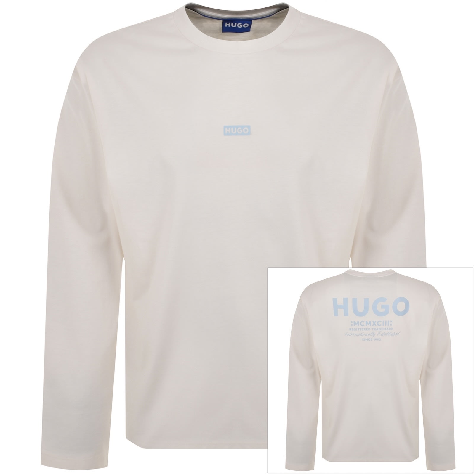 Hugo Blue Naviu Sweatshirt White In White