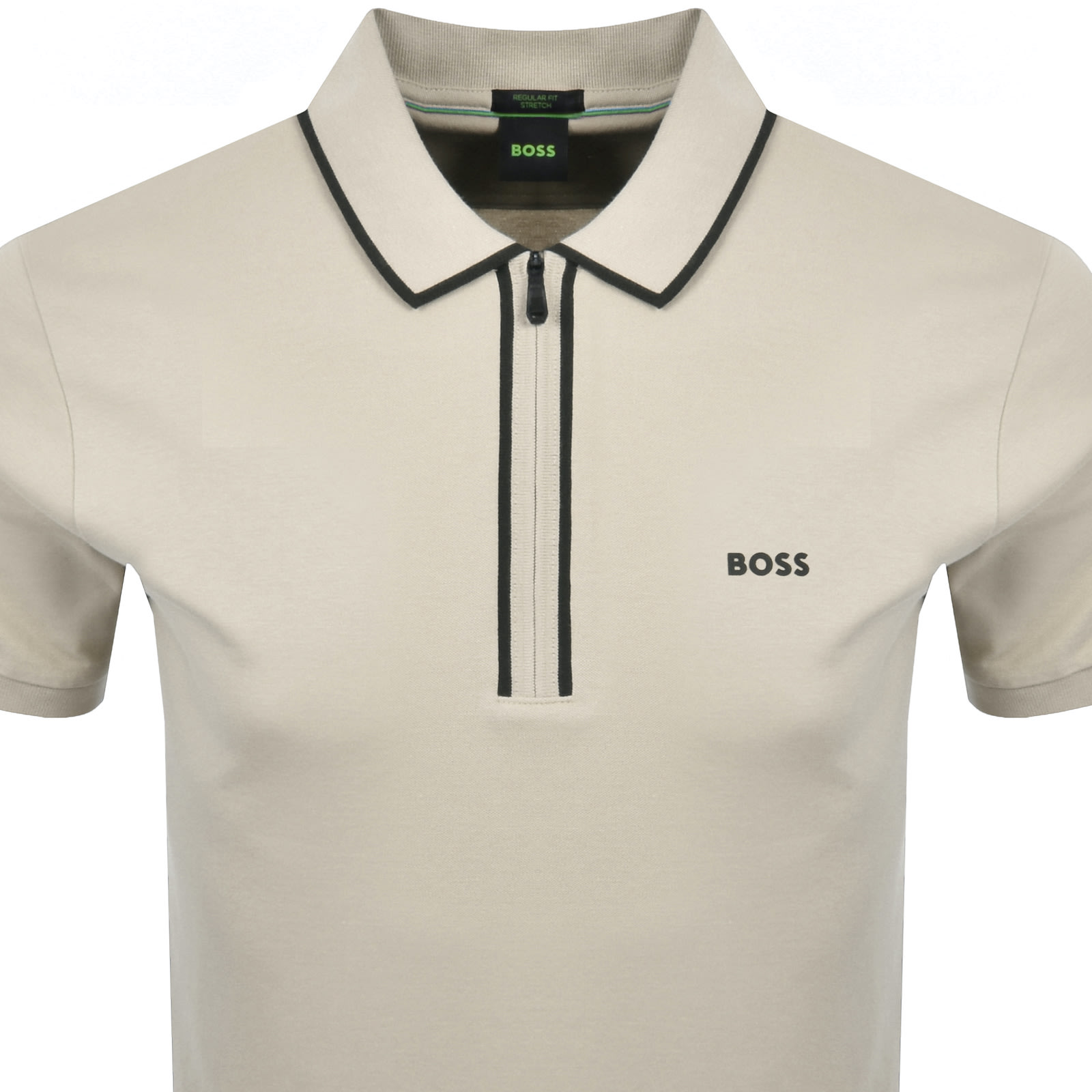 BOSS ATHLEISURE BOSS PHILIX TAPE POLO T SHIRT BROWN