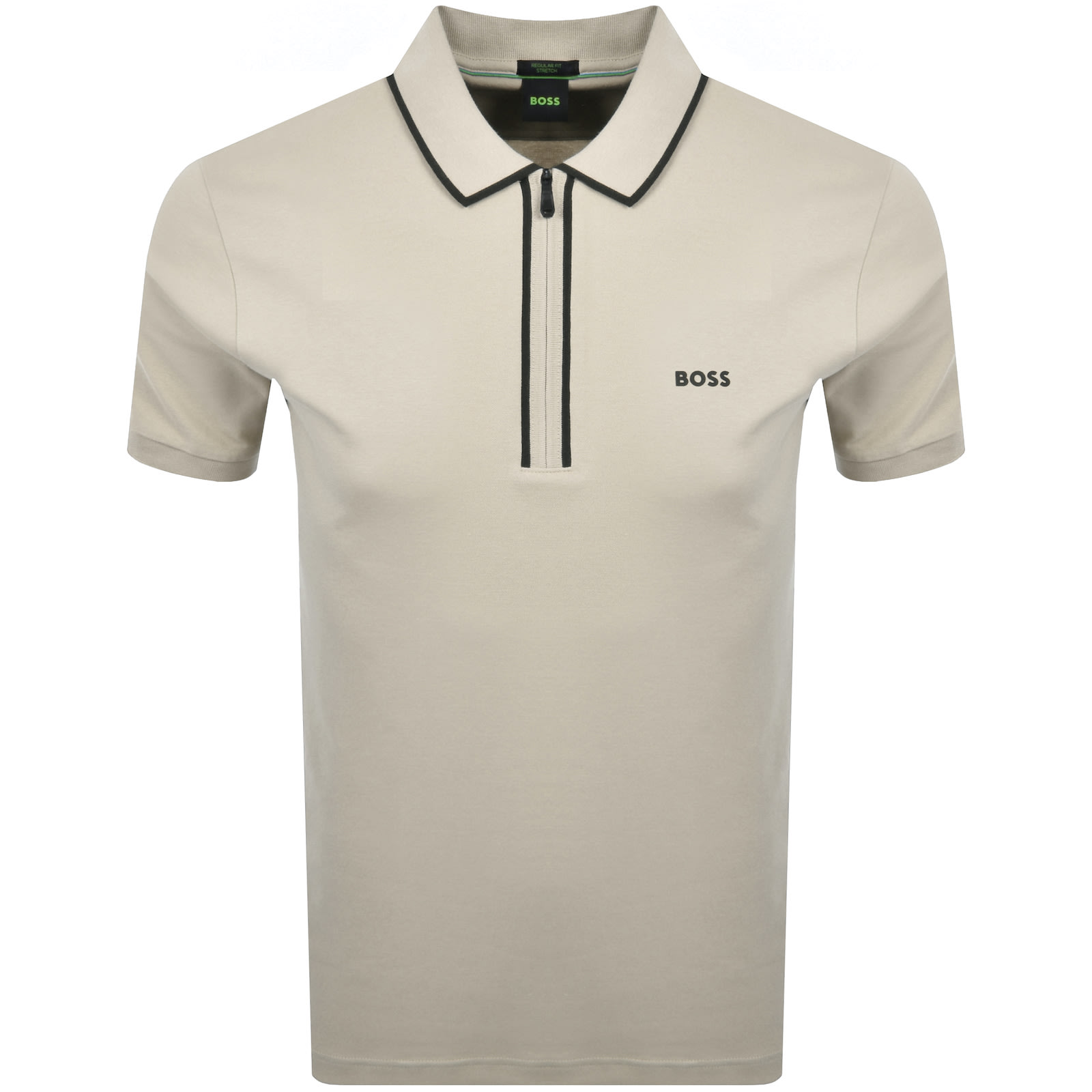 BOSS ATHLEISURE BOSS PHILIX TAPE POLO T SHIRT BROWN