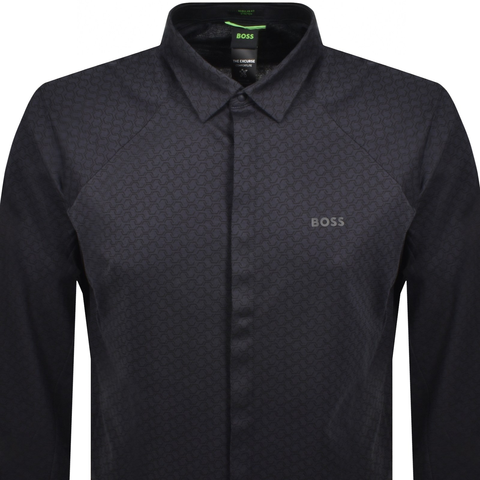 Shop Boss Athleisure Boss B Excurse Long Sleeve Shirt Navy