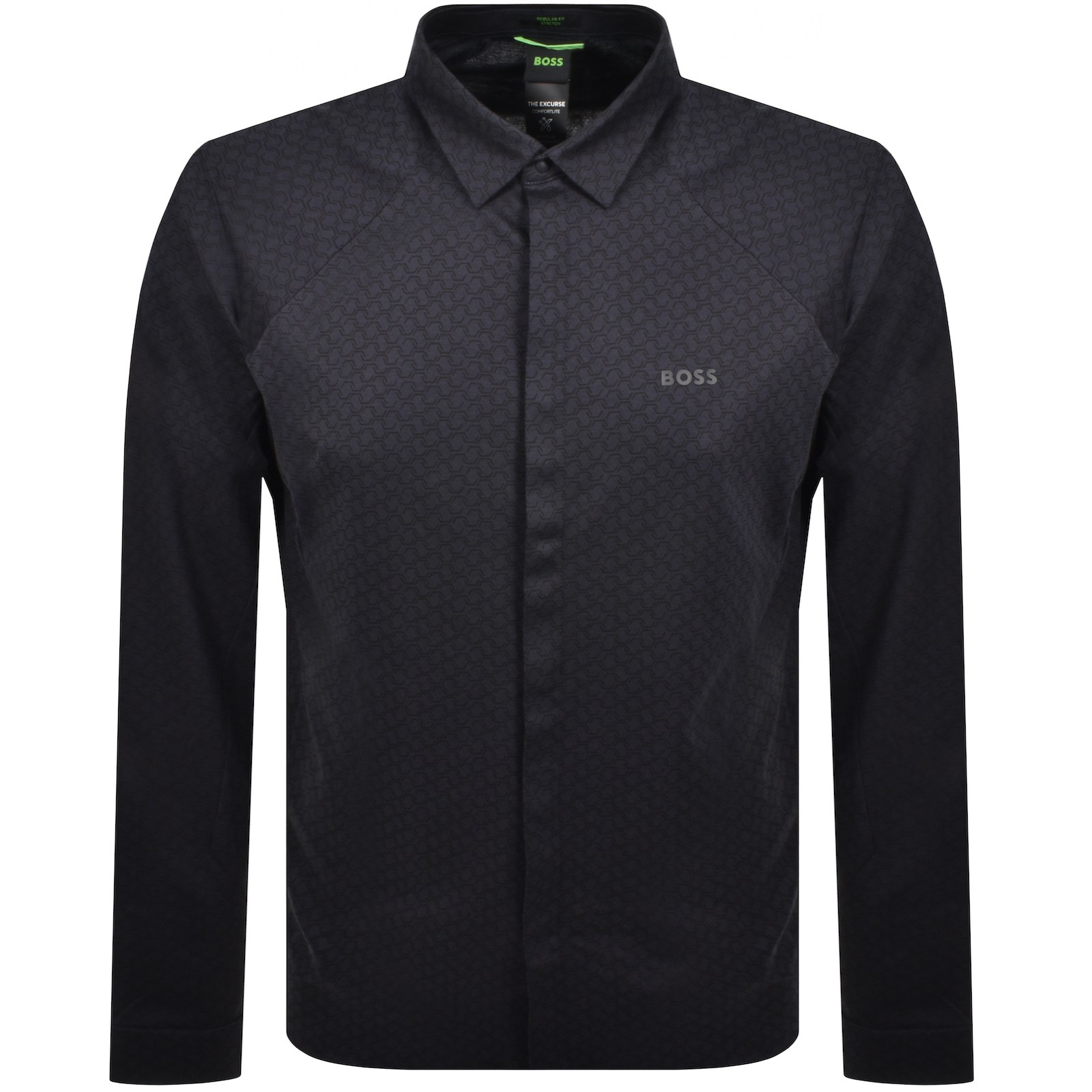 Shop Boss Athleisure Boss B Excurse Long Sleeve Shirt Navy