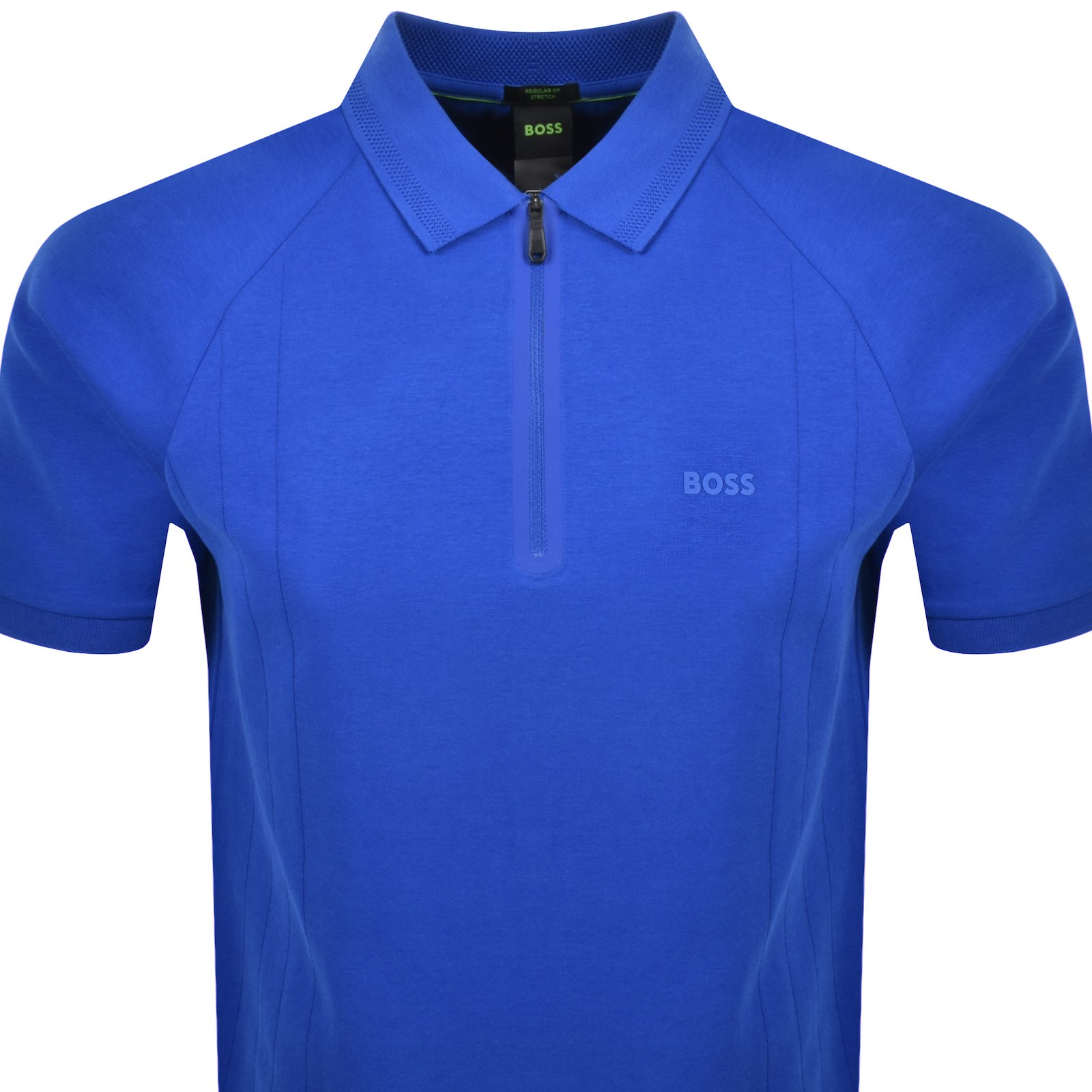 BOSS ATHLEISURE BOSS PHILIX DROPNEEDLE POLO T SHIRT BLUE