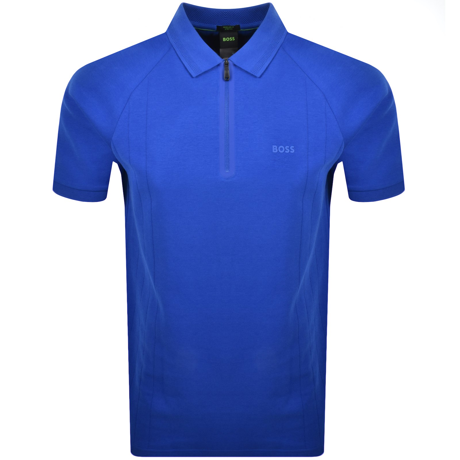 BOSS ATHLEISURE BOSS PHILIX DROPNEEDLE POLO T SHIRT BLUE