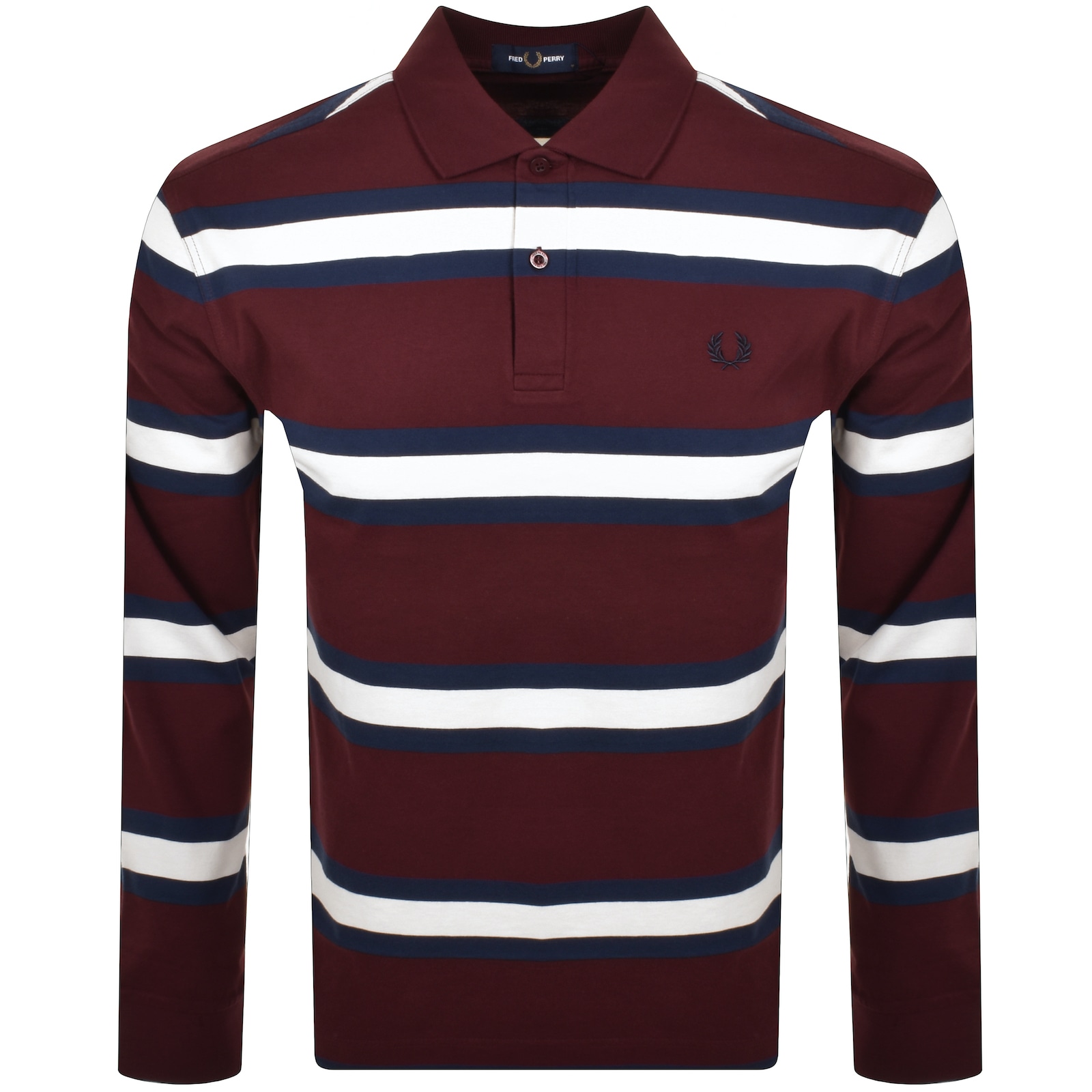Fred Perry Stripe Polo T Shirt Burgundy In Burgundy