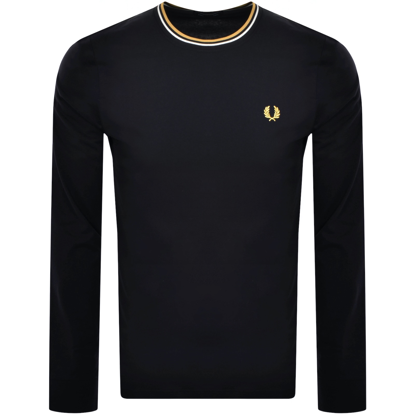 Fred Perry Twin Tipped Long Sleeved T Shirt Navy In Navy