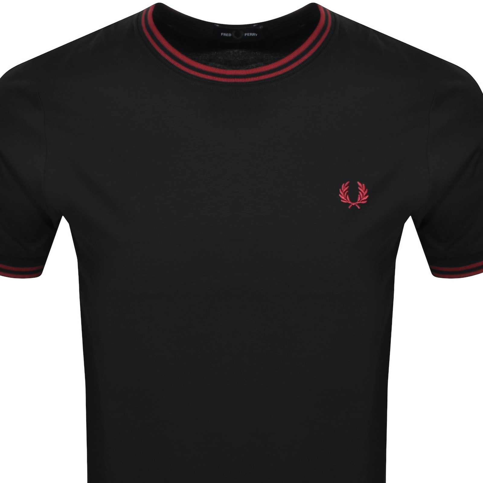 Fred Perry Twin Tipped Short Sleeved T Shirt Black In Black
