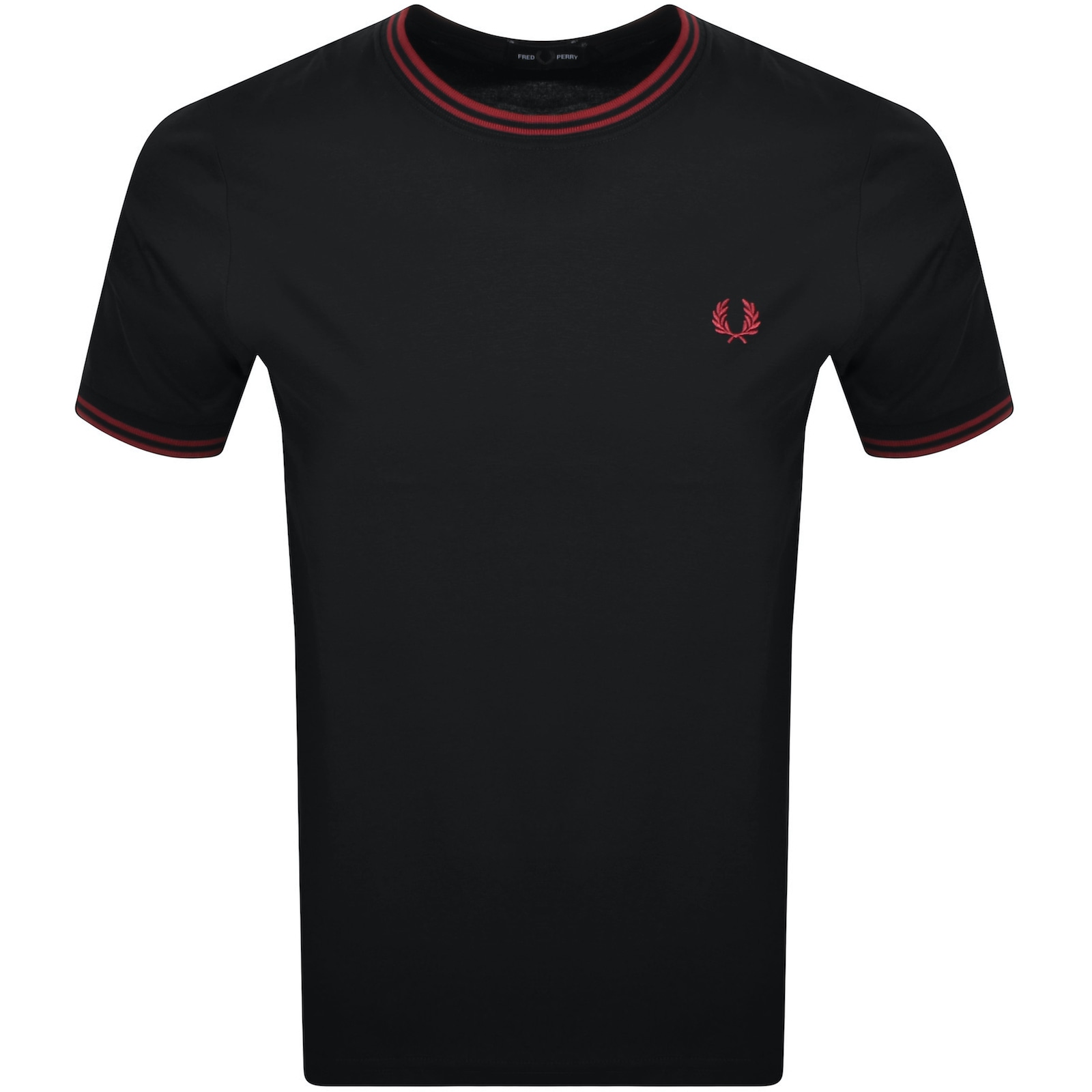 Fred Perry Twin Tipped Short Sleeved T Shirt Black In Black