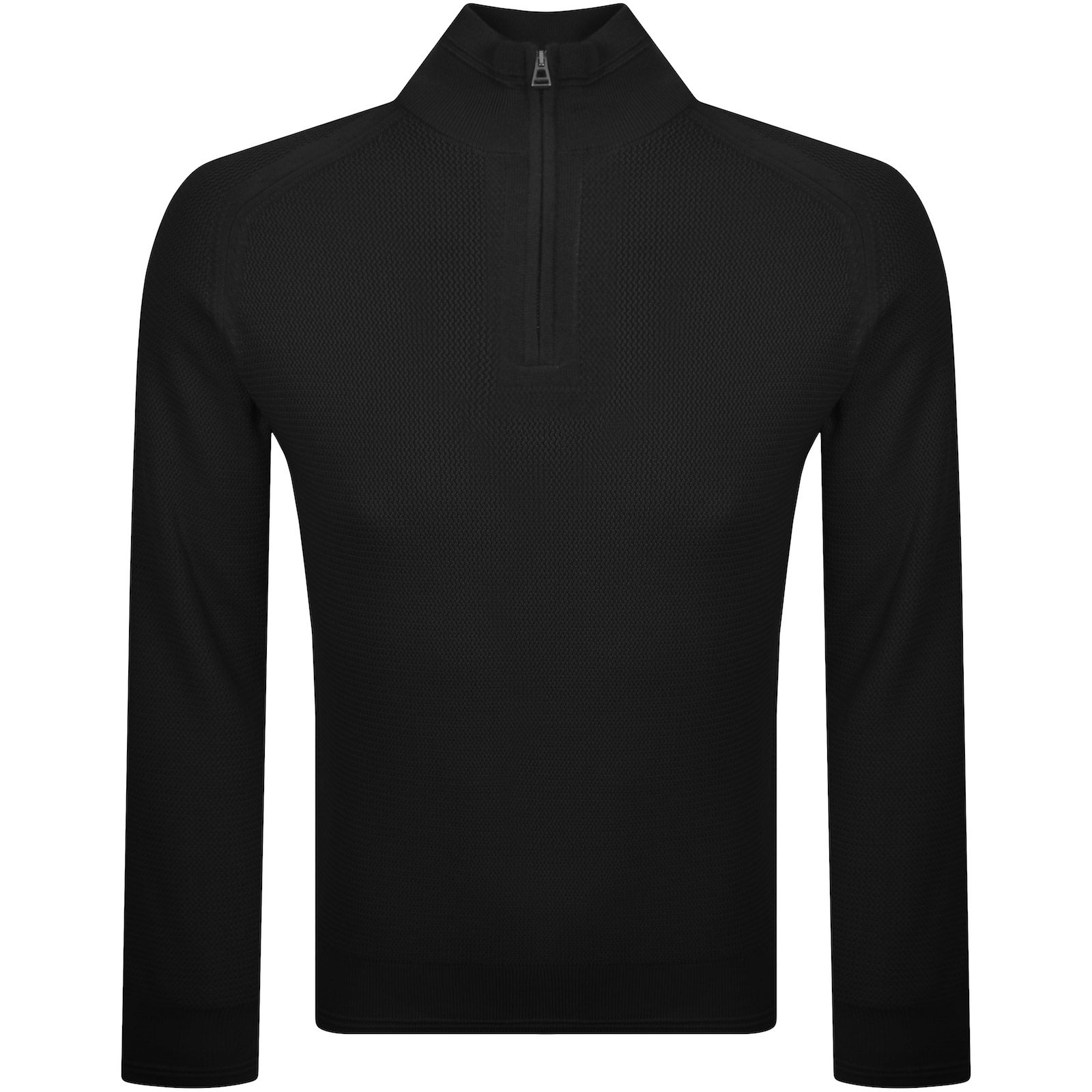 Belstaff Guide Quarter Zip Jumper Black In Black