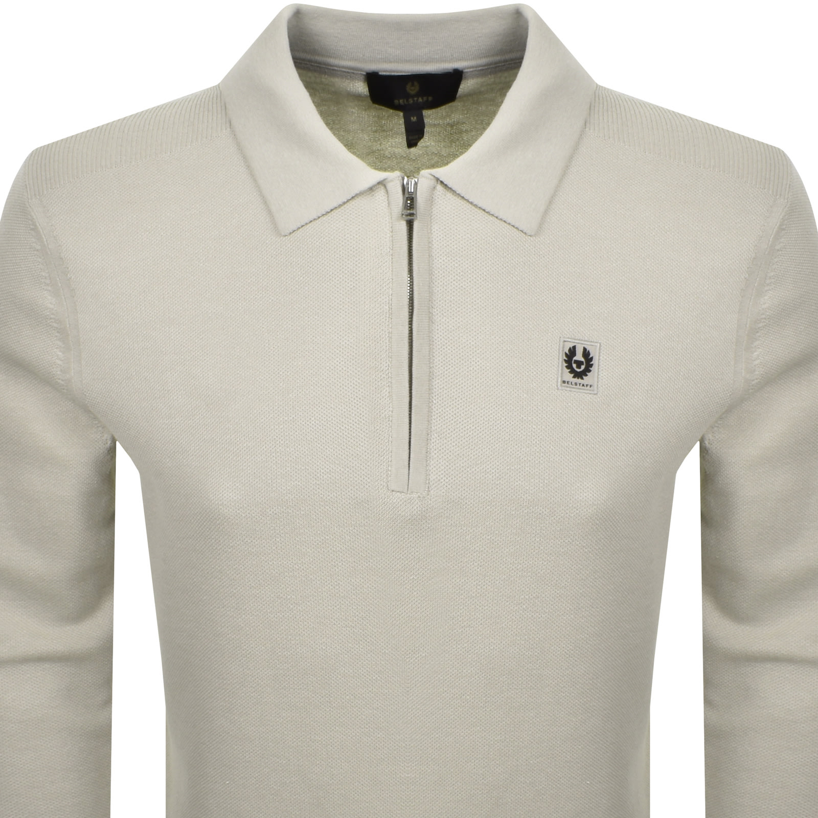 Belstaff Drift Knitted Polo T Shirt Grey In Neutral