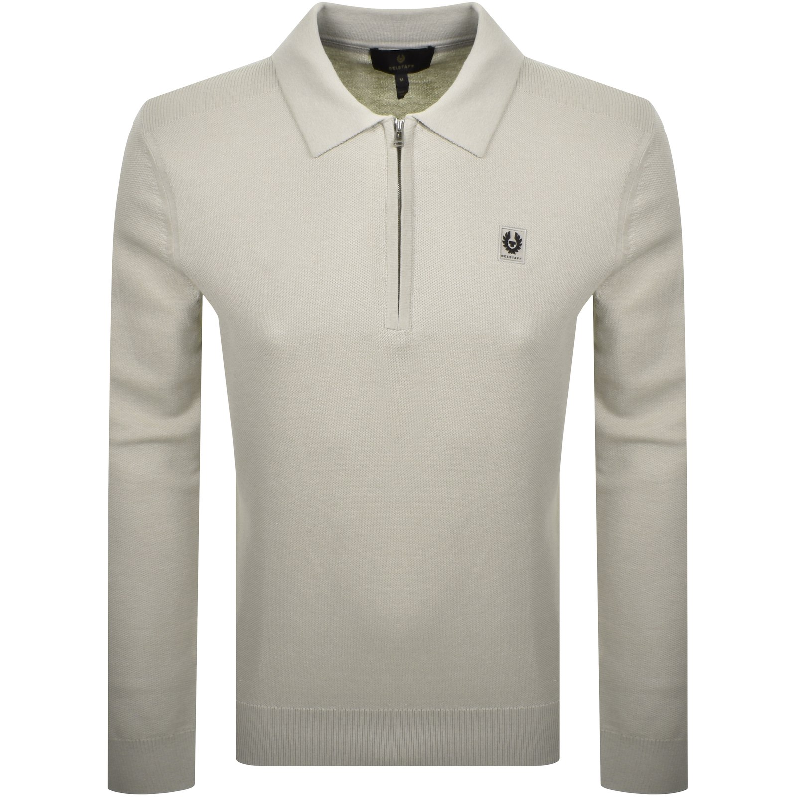 Belstaff Drift Knitted Polo T Shirt Grey In Neutral