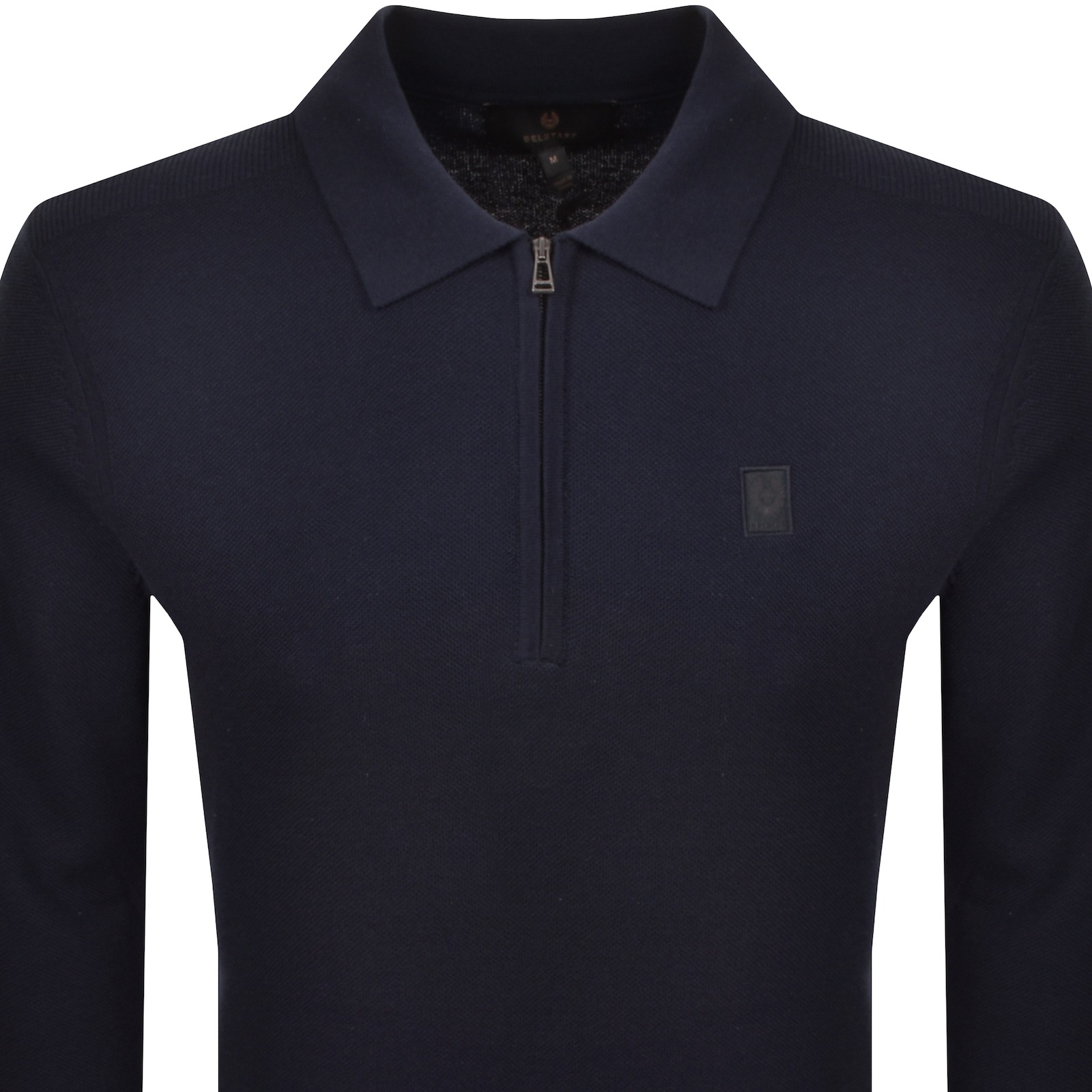 Belstaff Drift Knitted Polo T Shirt Navy In Animal Print