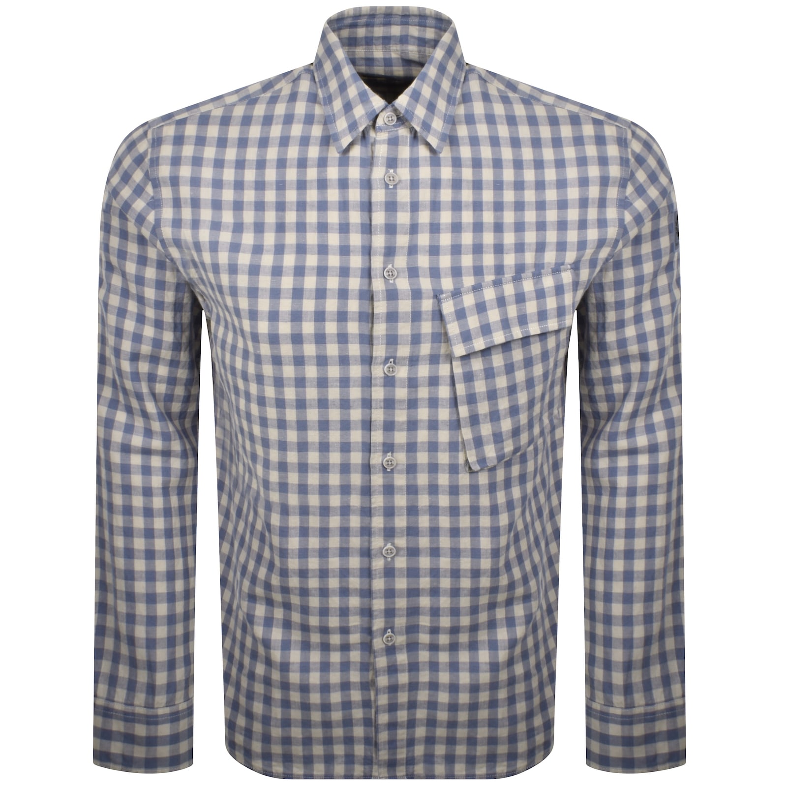 Belstaff Scale Long Sleeved Shirt Blue In Blue