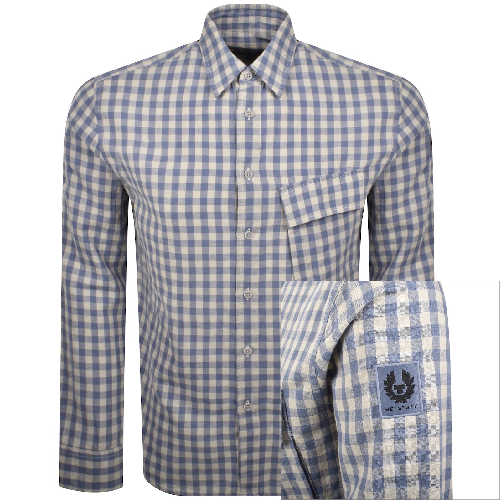Belstaff Scale Long Sleeved Shirt Blue In Blue