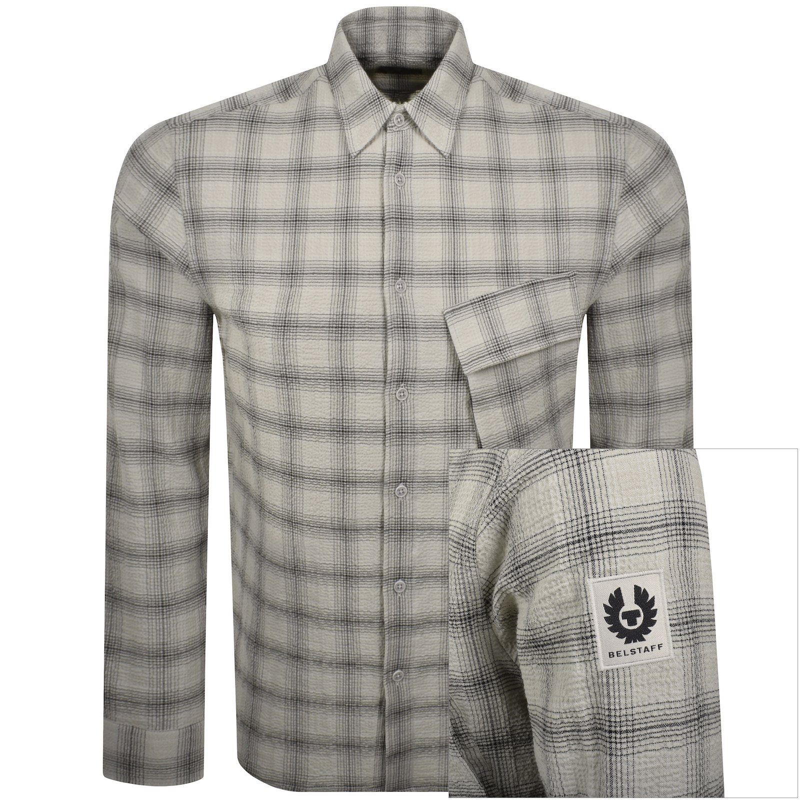 Belstaff Scale Long Sleeved Shirt Grey In Grey